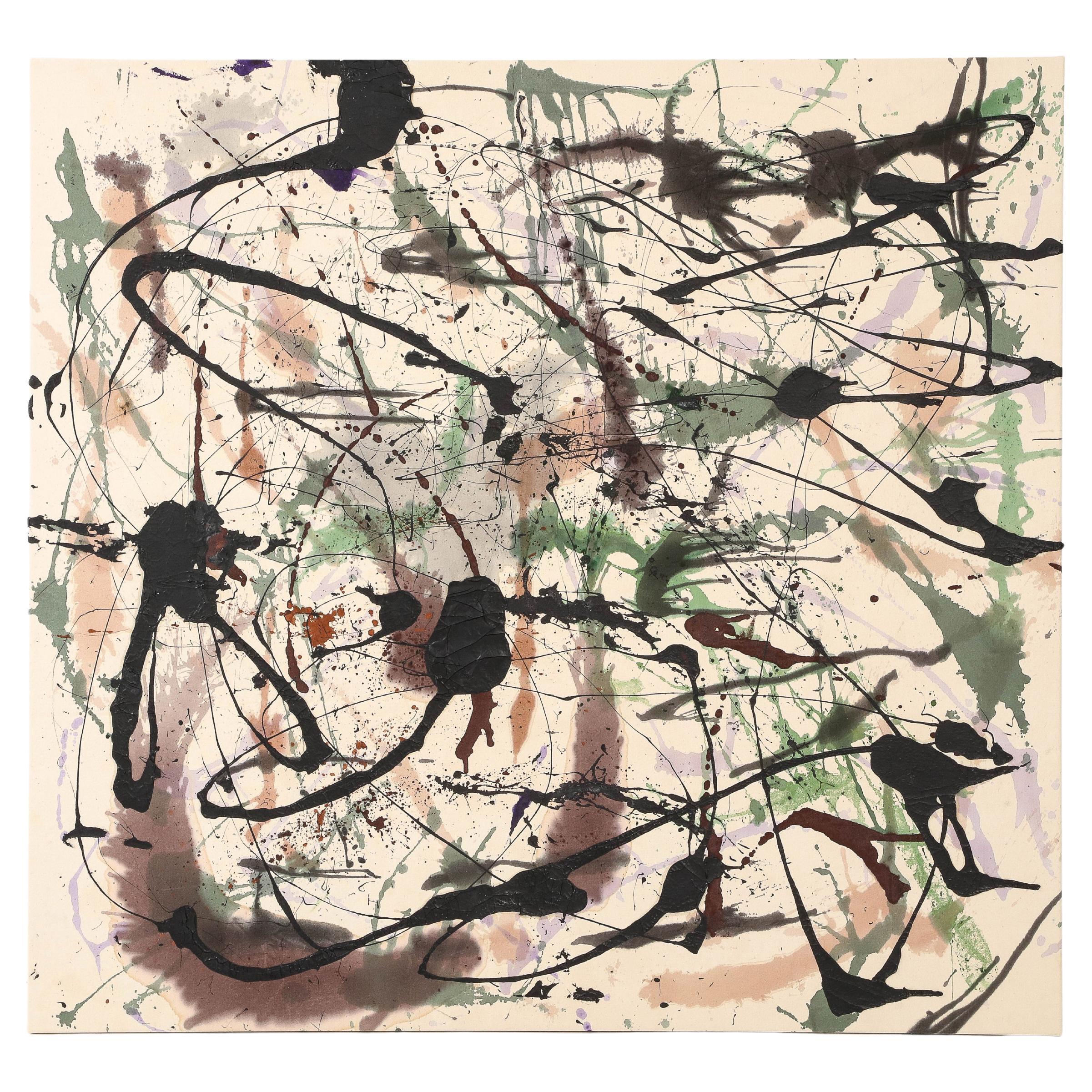 Oeuvre d'art de style Jackson Pollock de l'artiste de Woodstock, NY