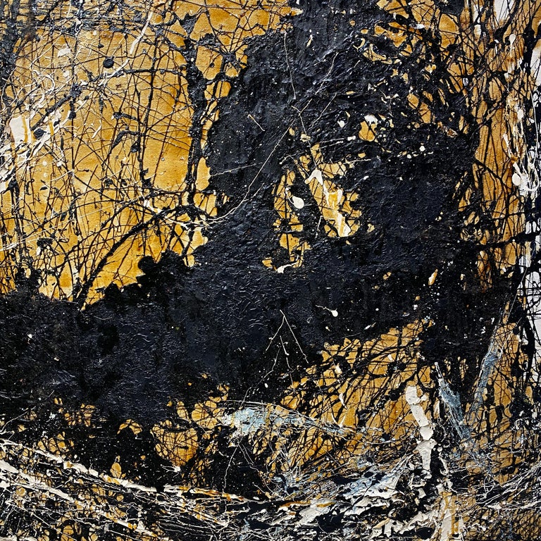 Hand-Painted JACKSON POLLOCK style drip/action Painting, mid-century, signed & dated For Sale