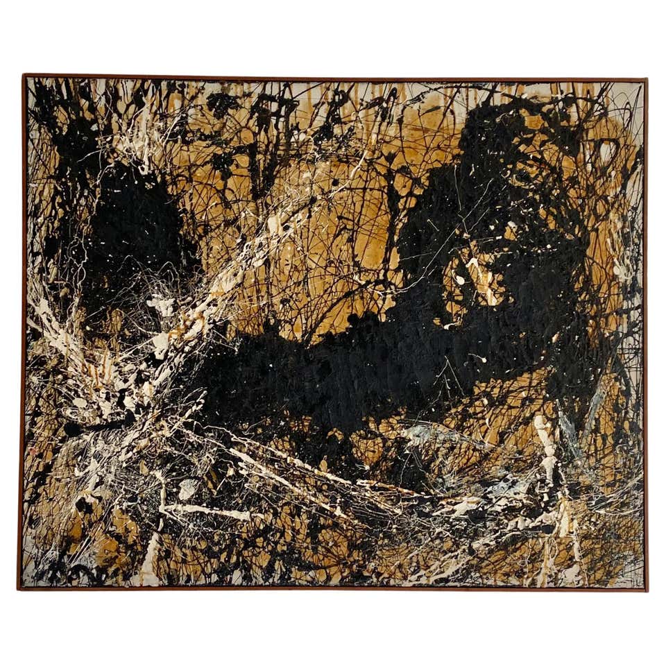 Abstractism Pollock Abstract Expressionist Drip Oil Painting Manner of Jackson Pollock by C ...