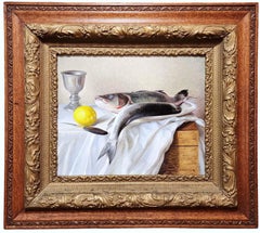 Bronzini, American Realist, Still Life, Fish, Lemon, Award Winning Contemporary