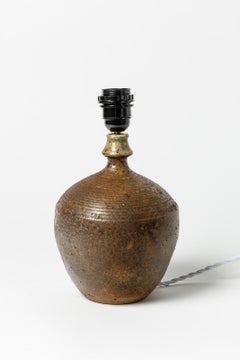 Lampe de table Jacky Coville du 20ème siècle en céramique grès, pièce unique, 1970