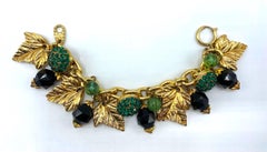 Bracciale con perline e foglie d'oro Jacky De G Paris 1980.