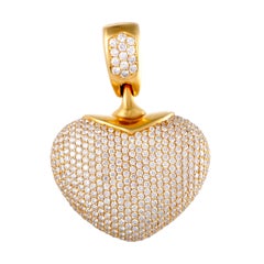 Jacob 
Co. Full Diamond Pave Yellow Gold Heart Pendant