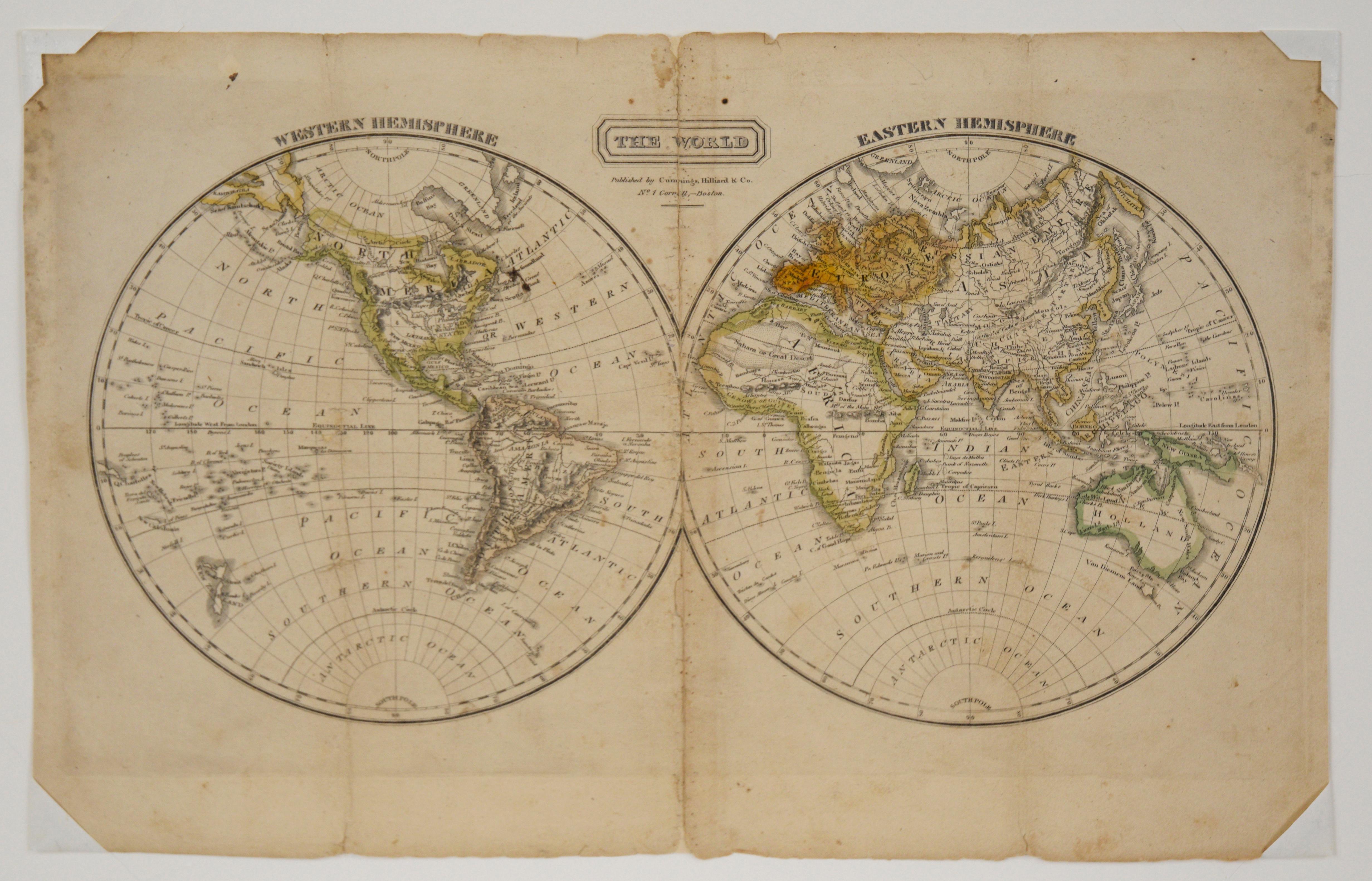„The World“ Herausgegeben von Cummings & Hilliard, Nr. 1, Cornhill, Boston – Print von Jacob Abbot Cummings