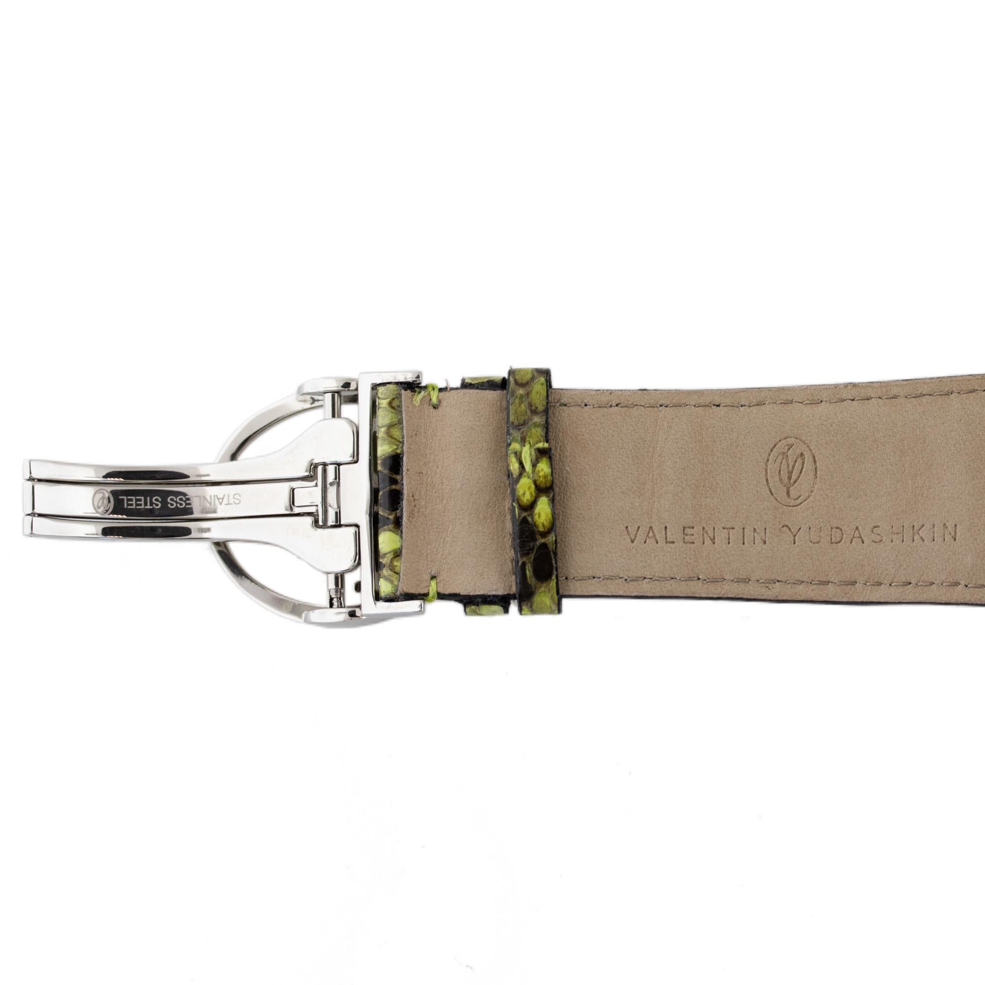 Jacob and Co. Valentin Yudashkin Green Python Automatic Watch In Excellent Condition In Boca Raton, FL