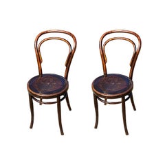 Antique Jacob and Josef Kohn or Mazowia Bentwood Shell Motif Side Chairs 1890s, a Pair