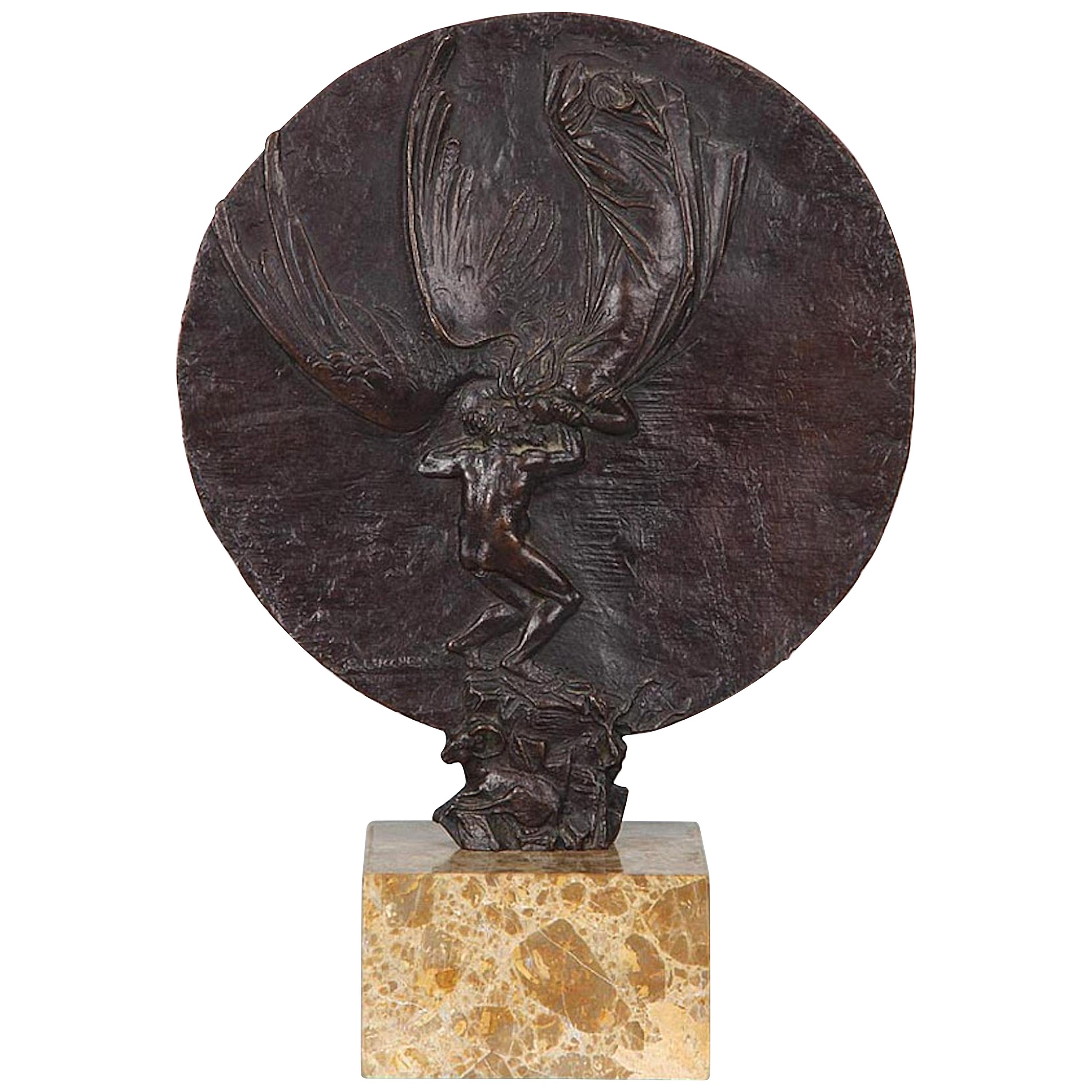 "Jacob and the Angel" Bronze Sculpture by Bruno Lucchesi For Sale