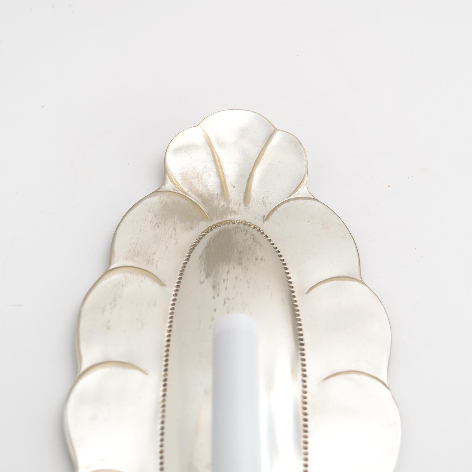 Scandinavian Jacob Angman for GAB Silver Plated Swedish Art Deco Sconces Newly Electrified