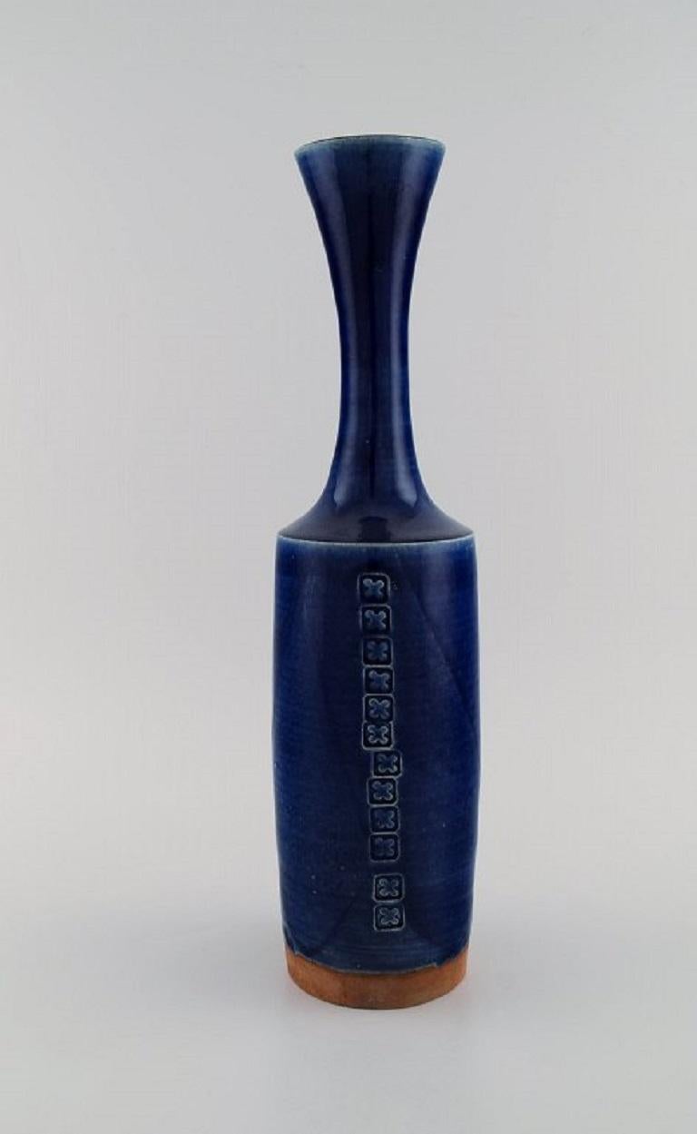 Scandinavian Modern Jacob Bang for Arne Bang, Large Unique Vase in Glazed Stoneware For Sale