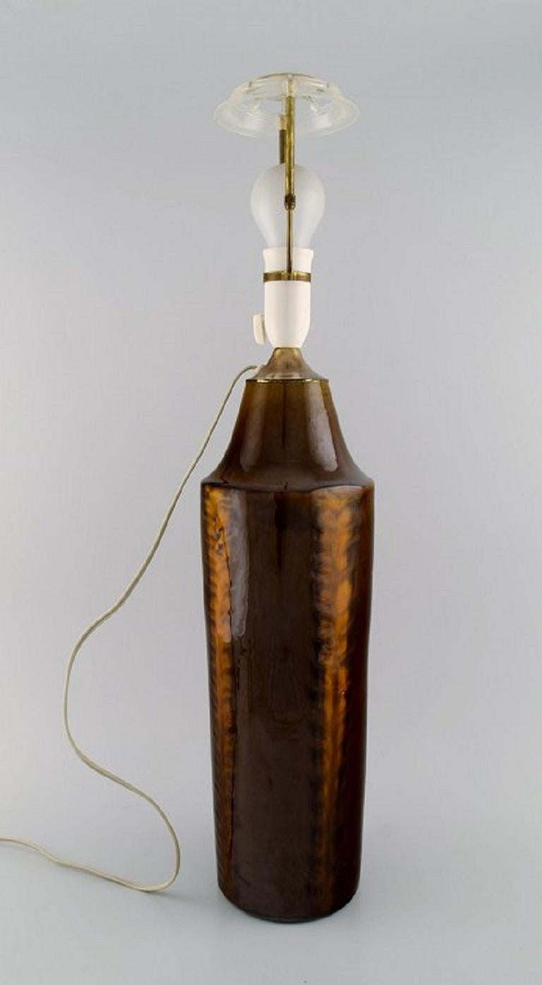 20th Century Jacob Bang for Hegnetslund, Large Table Lamp in Glazed Ceramics