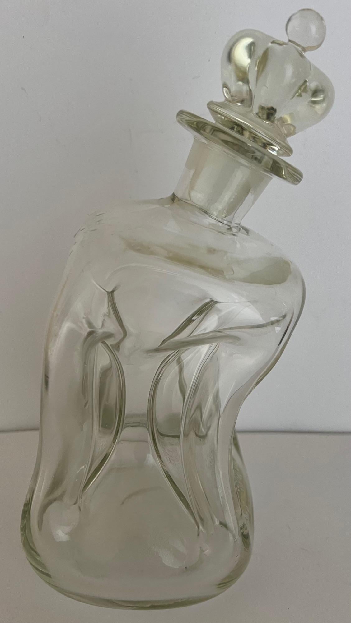 Jacob Bang entworfen Holmegaard „The Drunken“ Kluk Kluk-Dekanter, Kluk (Handgefertigt) im Angebot