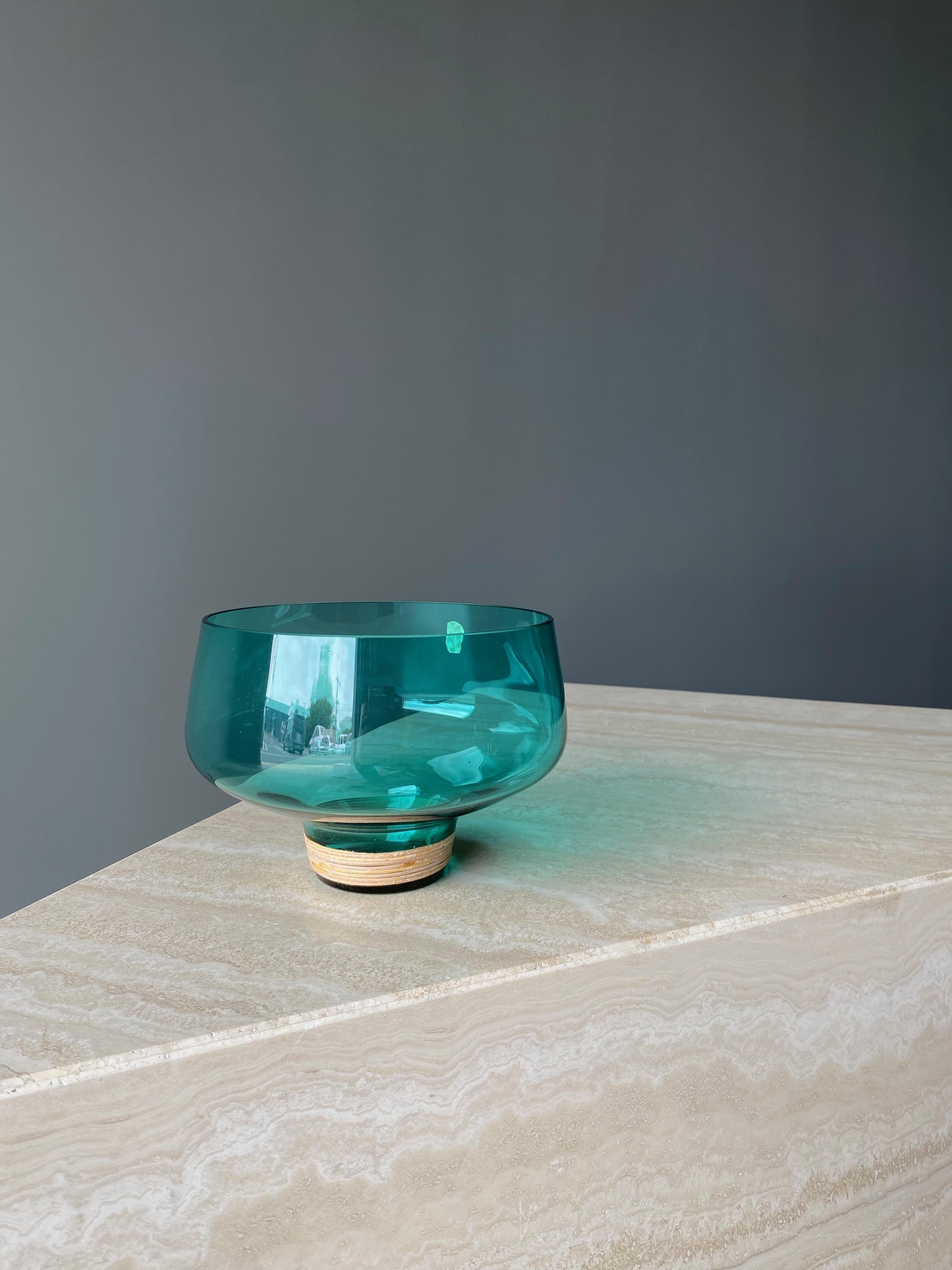 Jacob Bang Footed Glass Bowl for Kastrup, Denmark, 1960s 7