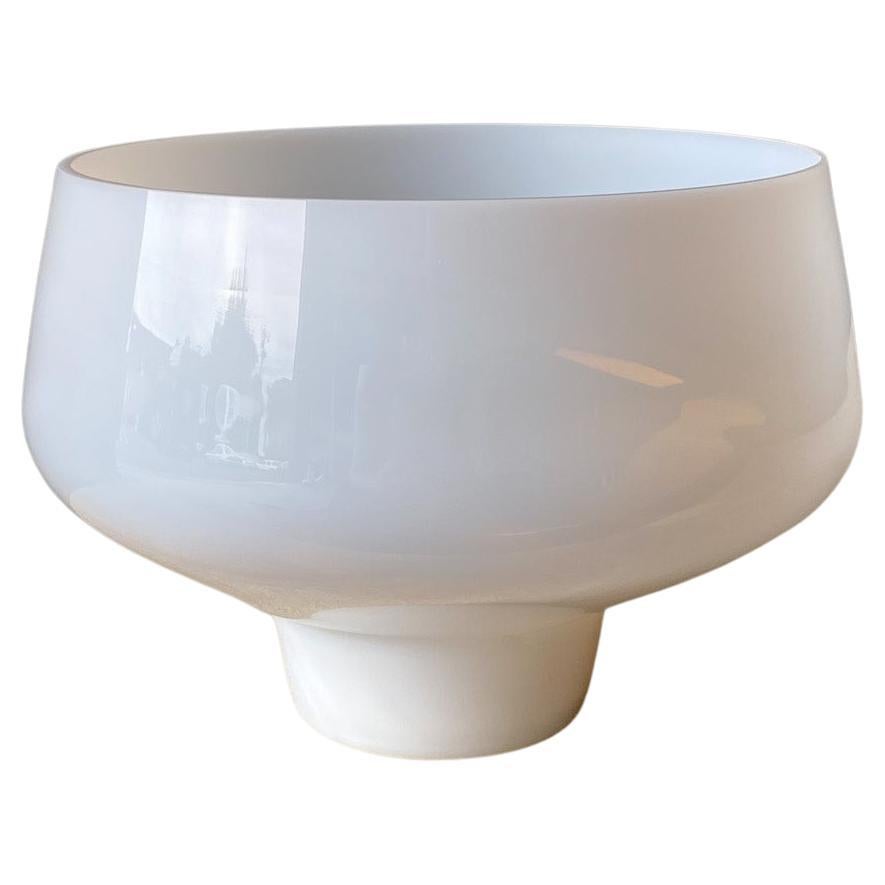 Jacob Bang Footed White Glass Bowl for Kastrup, Denmark, circa 1960s For Sale