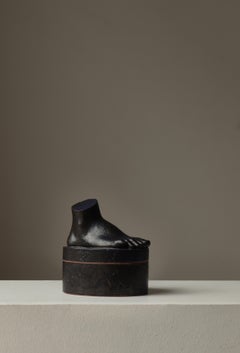 Scandinavian, Stoneware Blue Lidded Jar, Jacob Bang, Own Studio, 1970s, Denmark