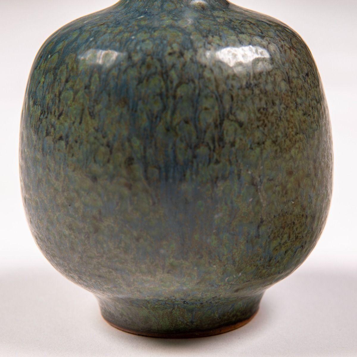 Jacob Bang Vase en céramique danoise du milieu du siècle à glaçure bleu-vert Bon état - En vente à Kastrup, DK
