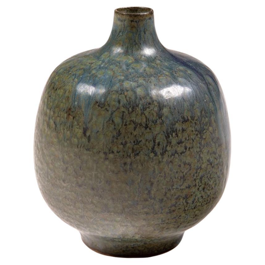 Jacob Bang Vase en céramique danoise du milieu du siècle à glaçure bleu-vert en vente