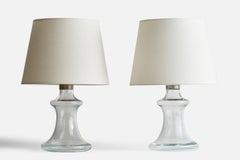Jacob Bang, Table Lamps, Glass, Metal, Denmark, 1970s