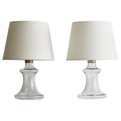 Jacob Bang, Table Lamps, Glass, Metal, Denmark, 1970s