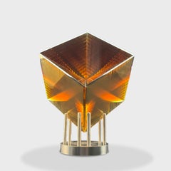 "Escultura Cubo de Arte en Vidrio "Raíz Cuadrada