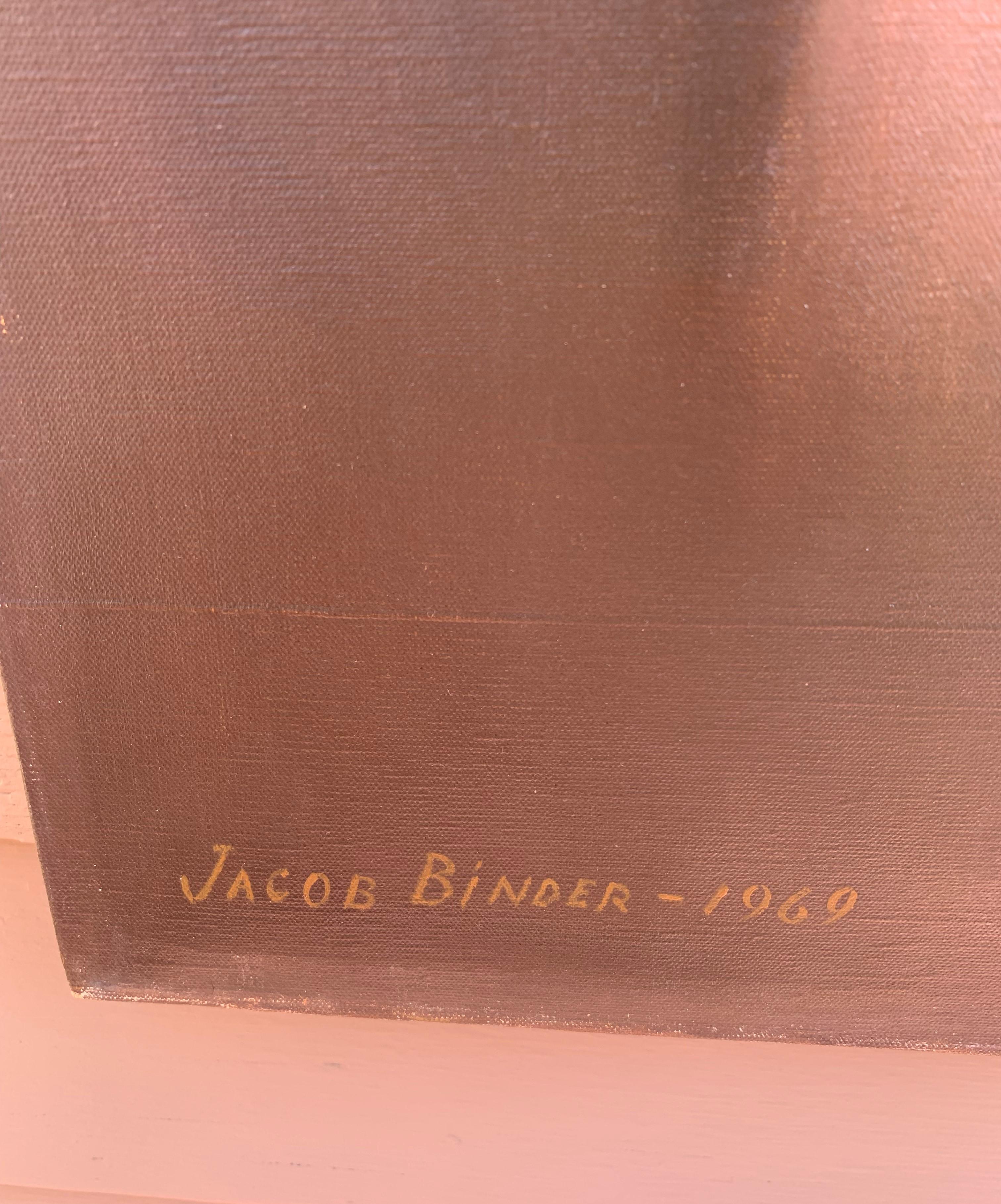 L'artiste américain Jacob Binder (1887-1984), peinture à l'huile, portrait, 1969 en vente 2