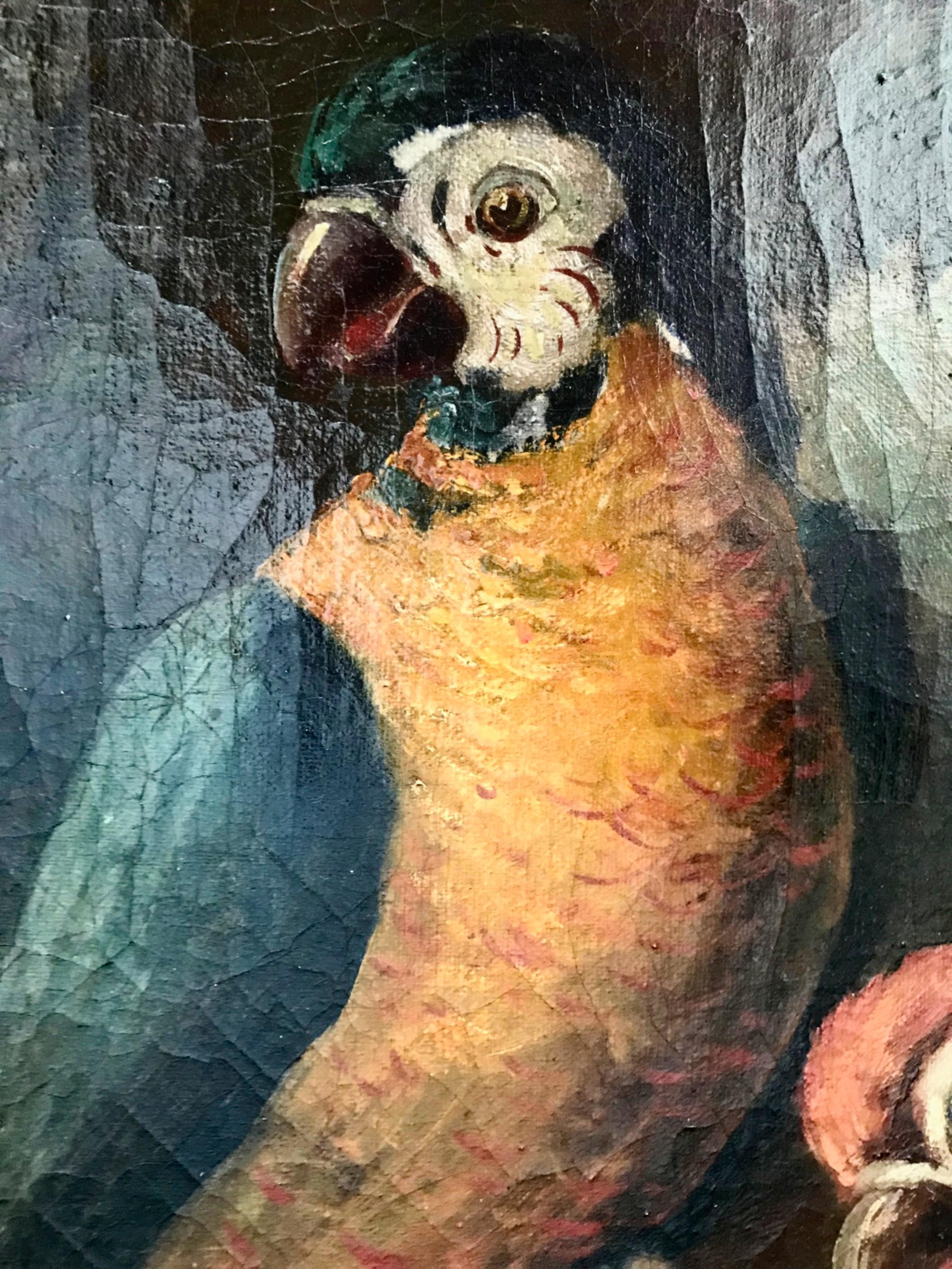 Jacob Bogdani Follower, Still Life with Parrots Oil on Canvas 2
