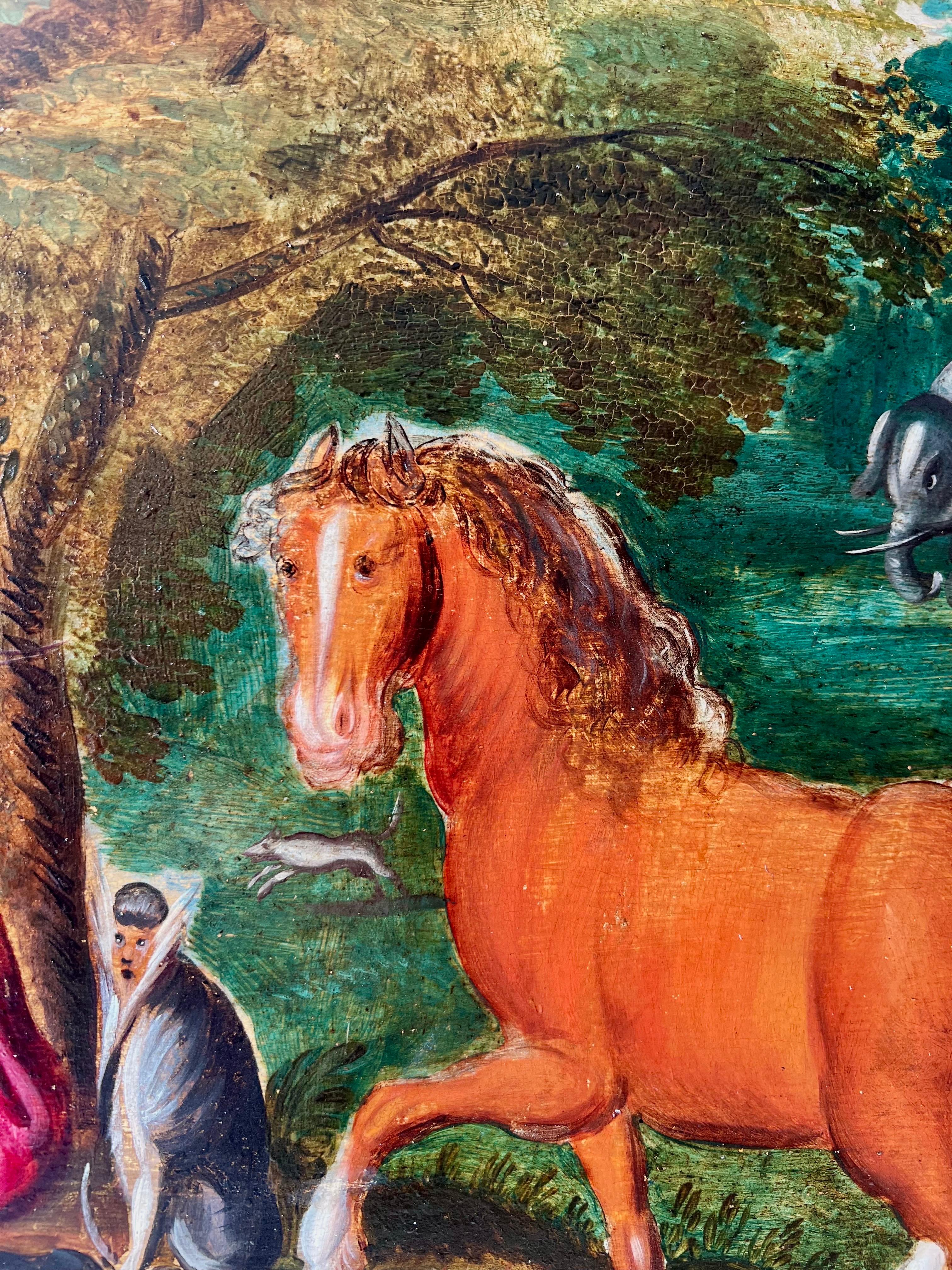 Masterly flamand du 17e siècle - Orphée charme les animaux avec sa musique en vente 1