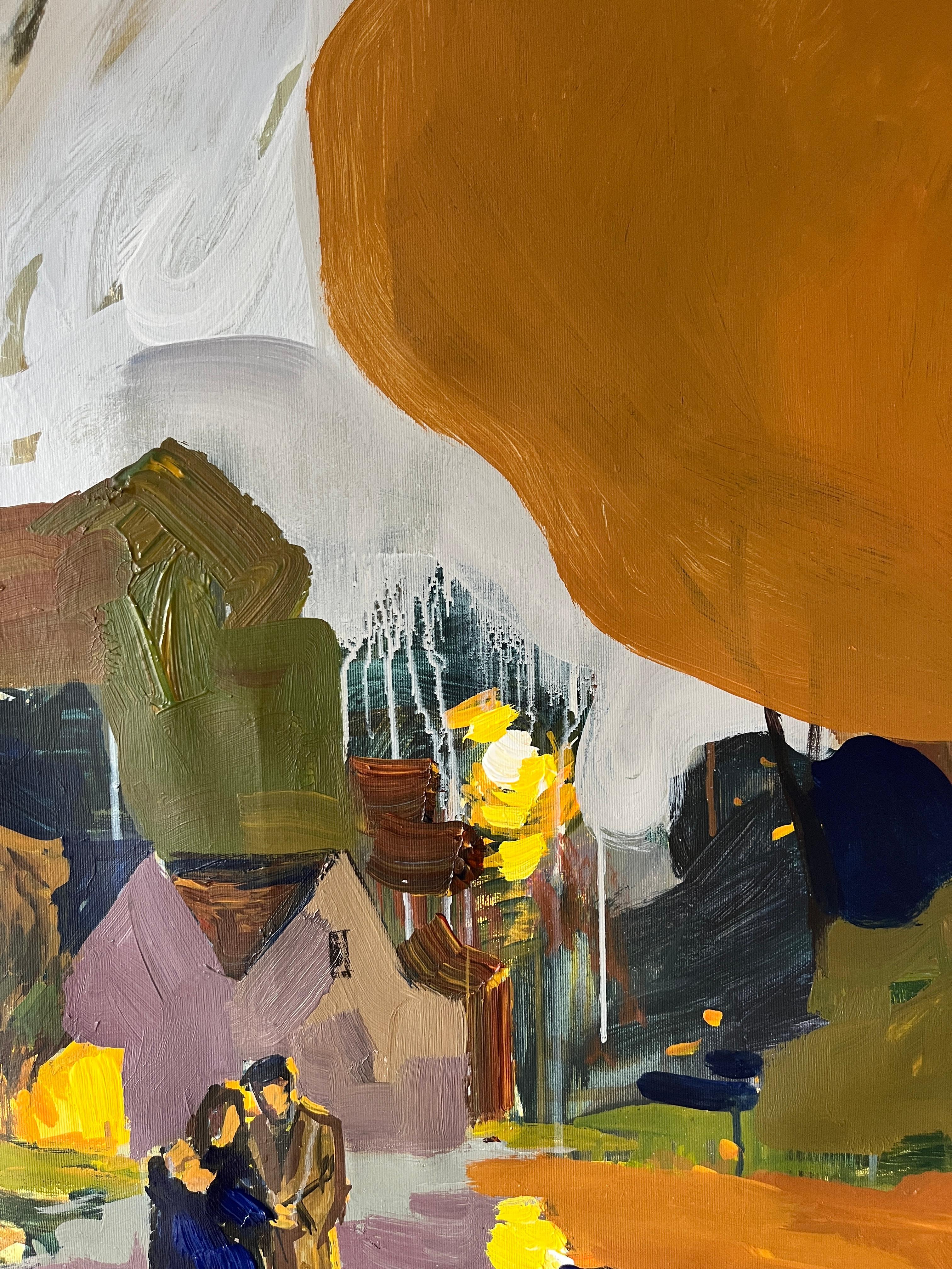 Herbstabend (Braun), Landscape Painting, von Jacob Burda 