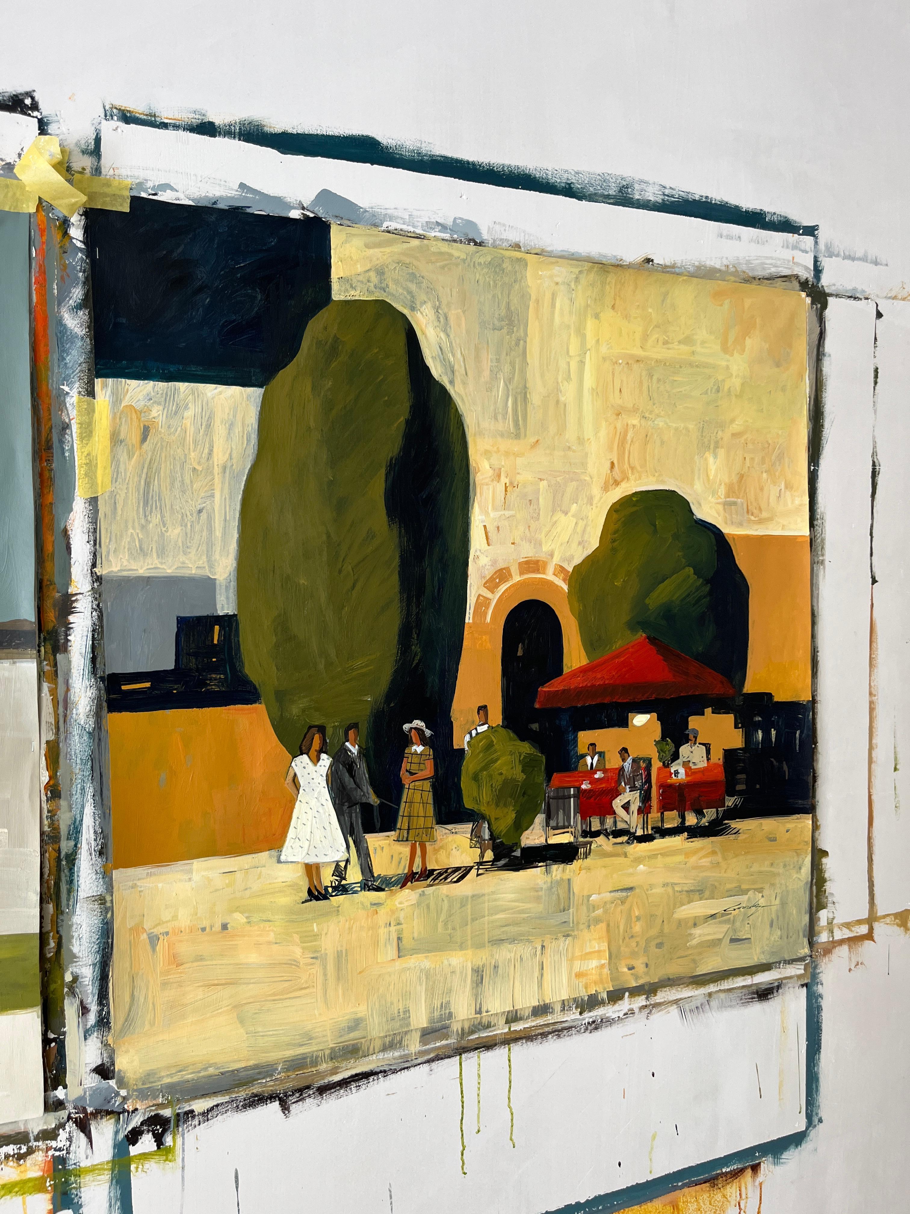 Via della città di sera - Painting di Jacob Burda 