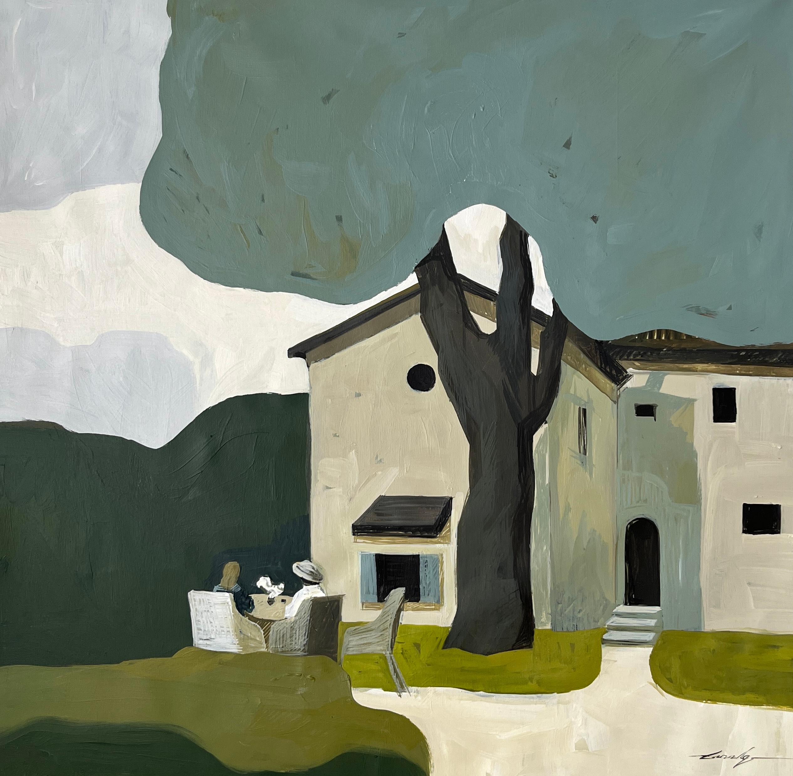 Landscape Painting Jacob Burda  - Soirée rue de la ville