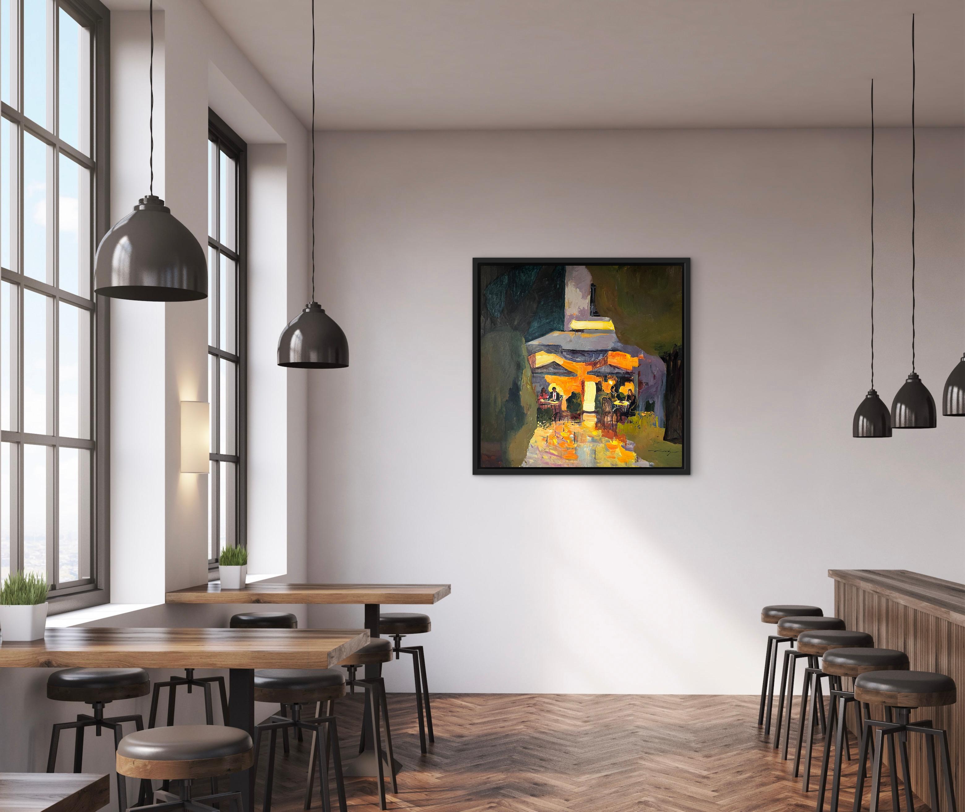 Evening Lights - Contemporary Painting by Jacob Burda 