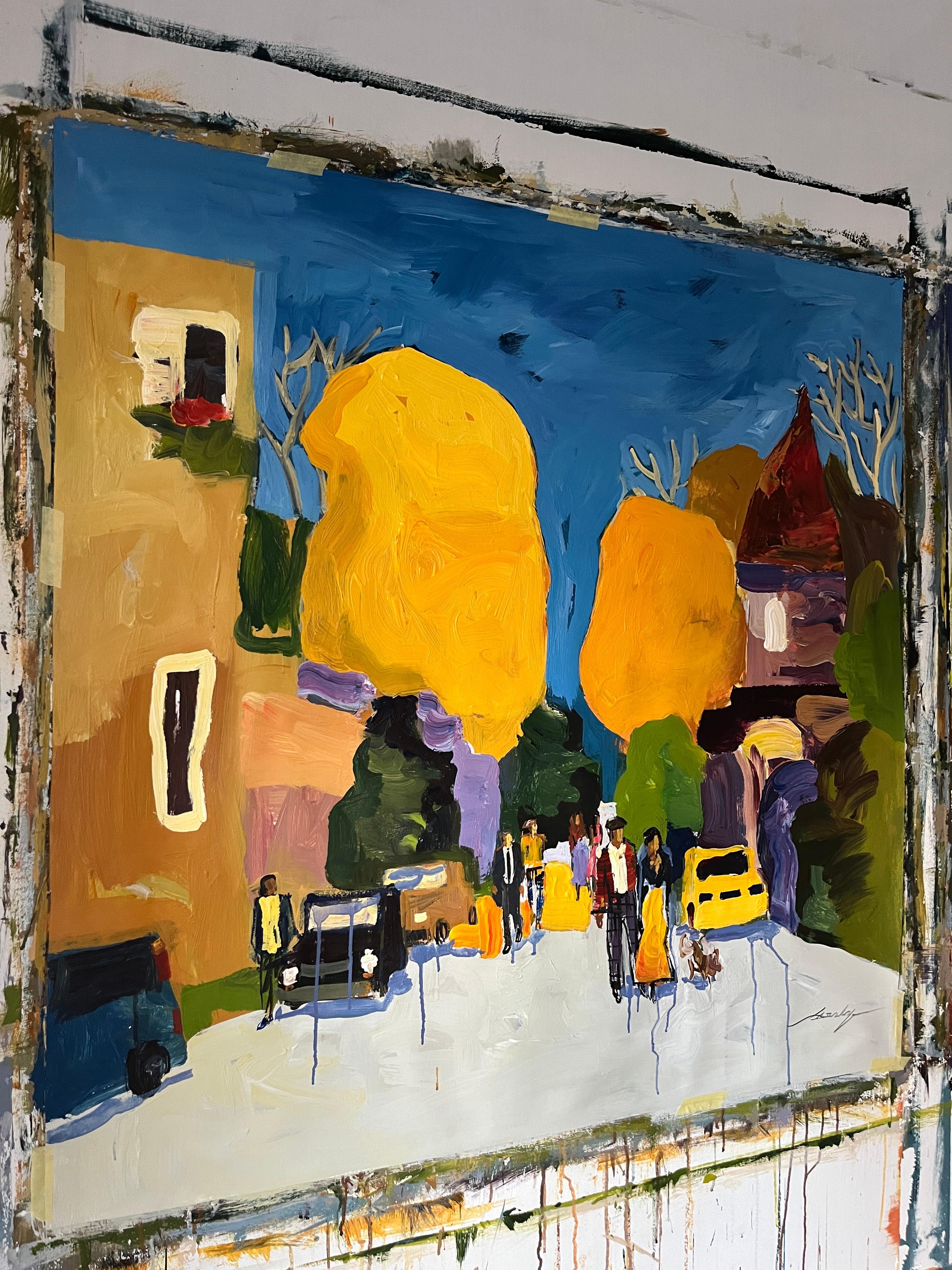 Goldene Straßen – Painting von Jacob Burda 