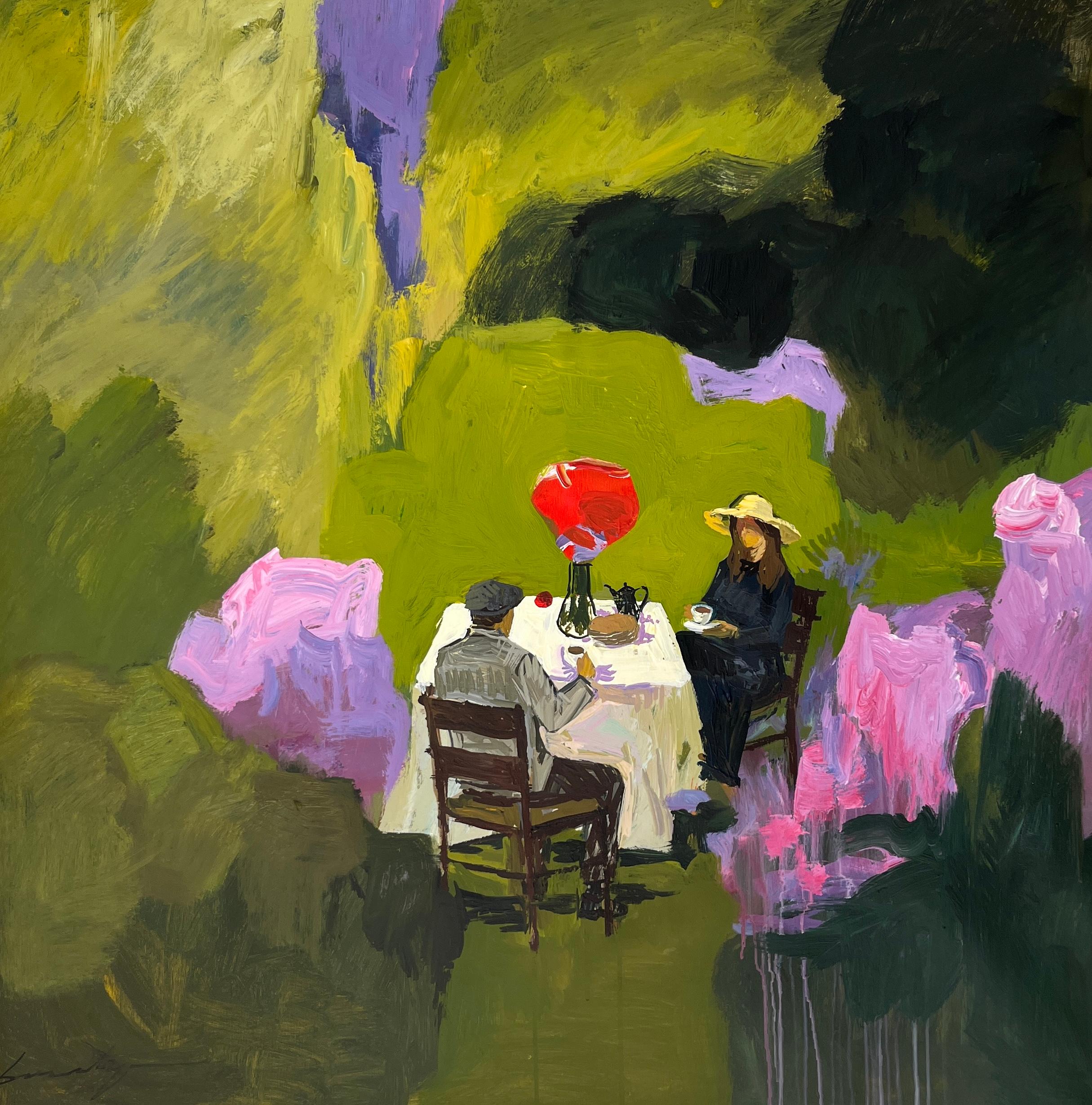 Jacob Burda  Figurative Painting - In a May Garden