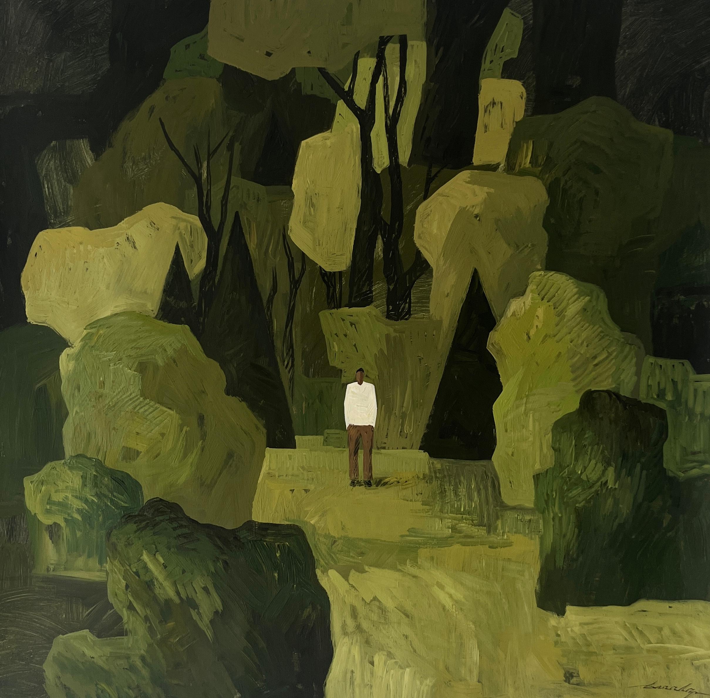 Jacob Burda  Landscape Painting - Learning to Live