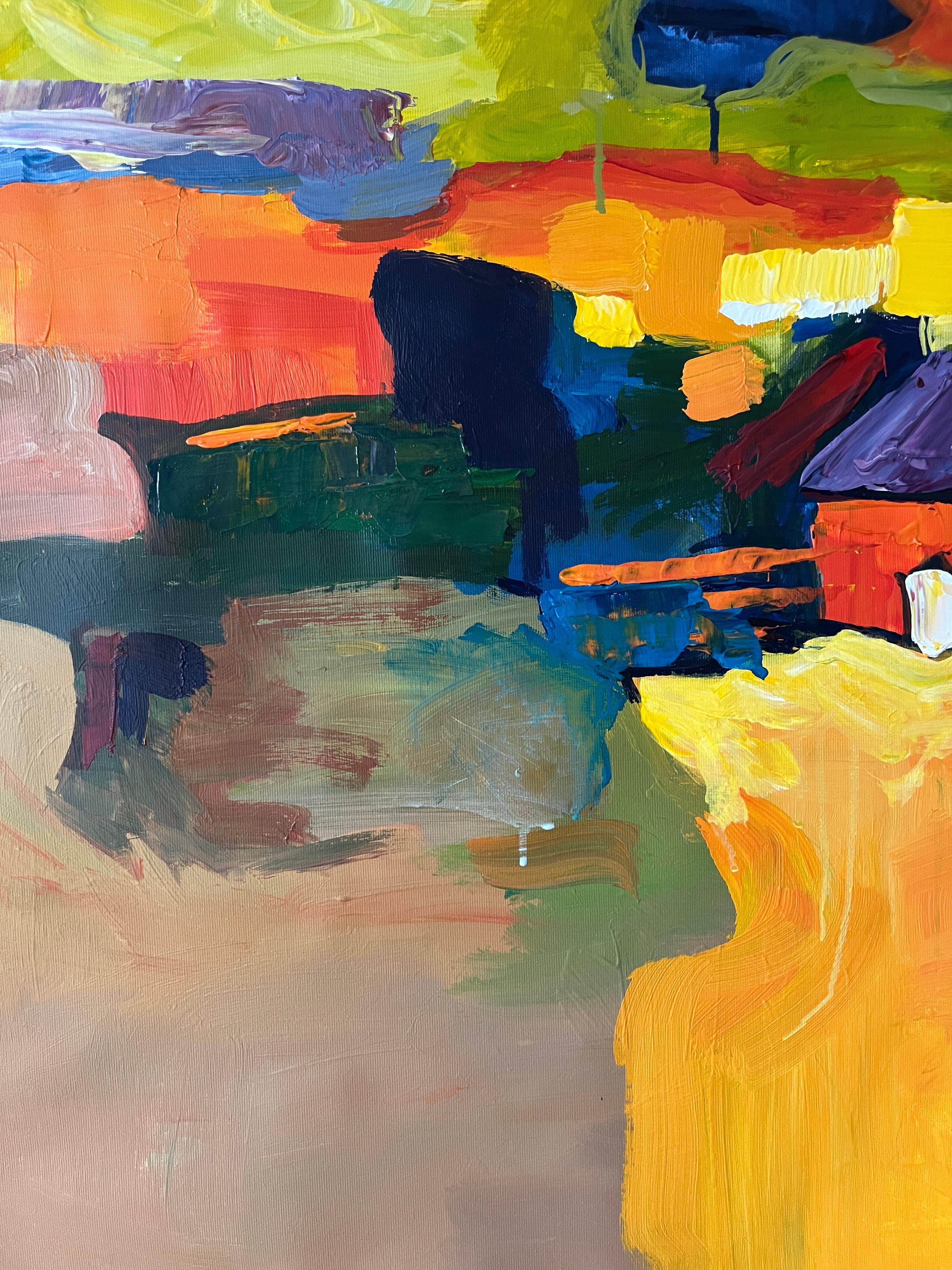 Light After the Rain - Orange Landscape Painting by Jacob Burda 