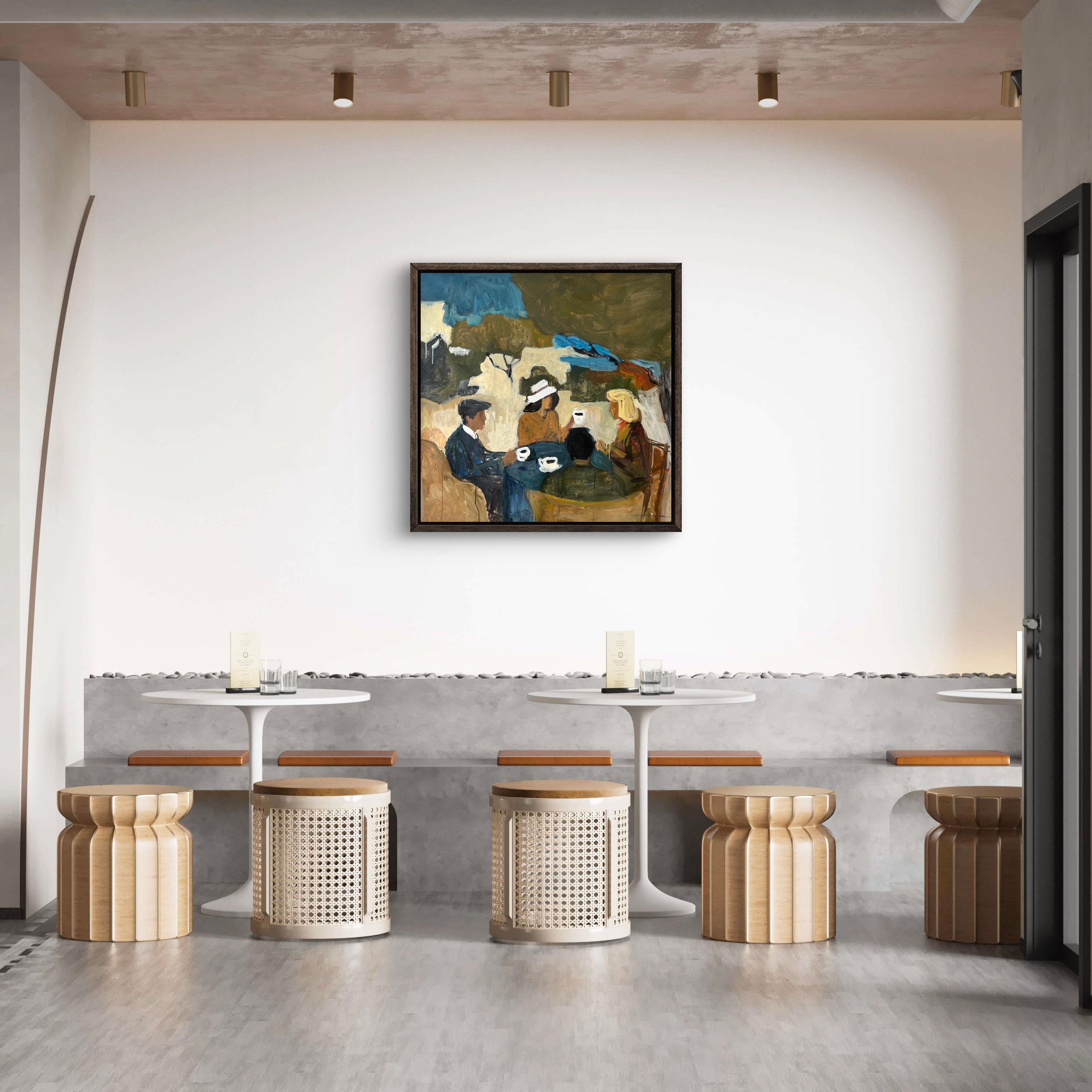 Moments Between Us - Black Figurative Painting by Jacob Burda 