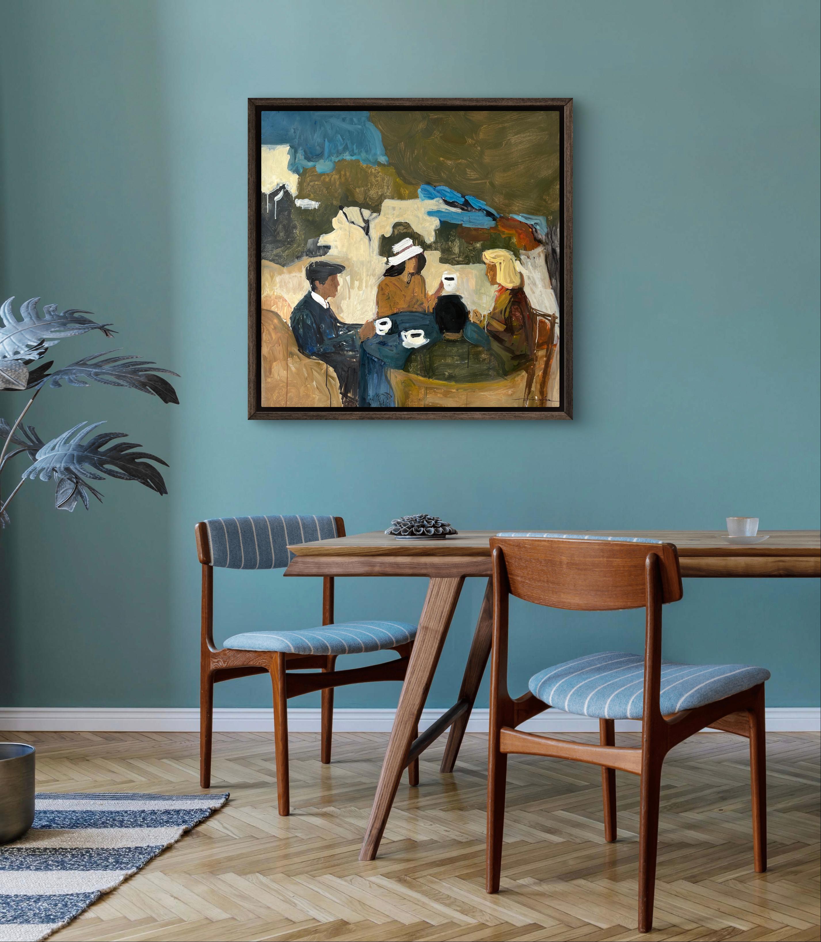 Moments Between Us (from the series City Stories)

This work reveals the quiet poetry of human connection — friends gathered at a café table, sharing laughter, silence, and unspoken understanding. The simple gesture of sitting together over coffee