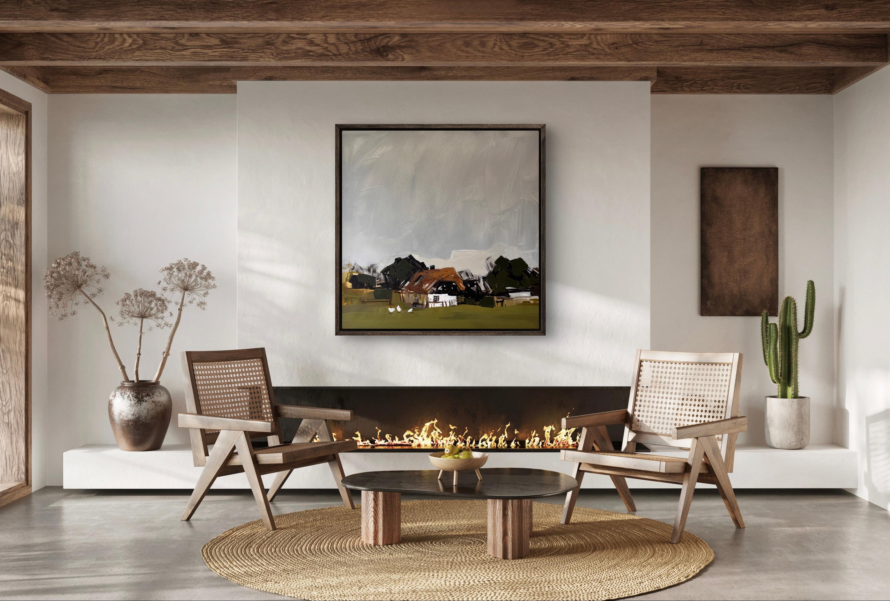 “Quiet Evening”  a peaceful and nostalgic moment in a Ukrainian village at the close of day. A vast, cloud-filled sky hangs over a rustic countryside scene, where an elderly man sits calmly by his home, immersed in the stillness of twilight.

This