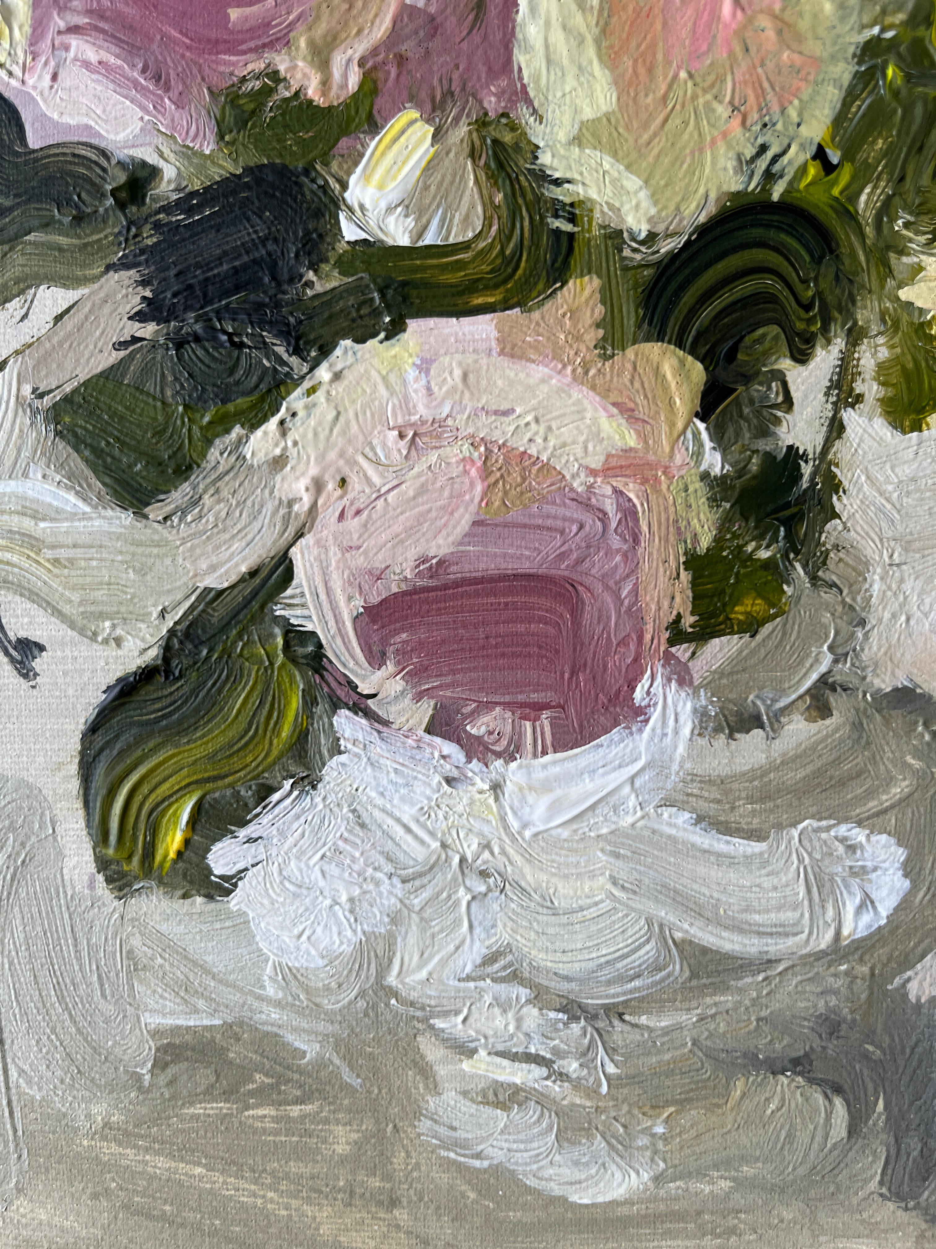 The abstract diptych Petunia is a visual metaphor for lightness, motion, and warmth. Inspired by the natural sway of petunia blossoms in the breeze, this artwork transforms fleeting movement into a painterly rhythm of color and flow.
Created in