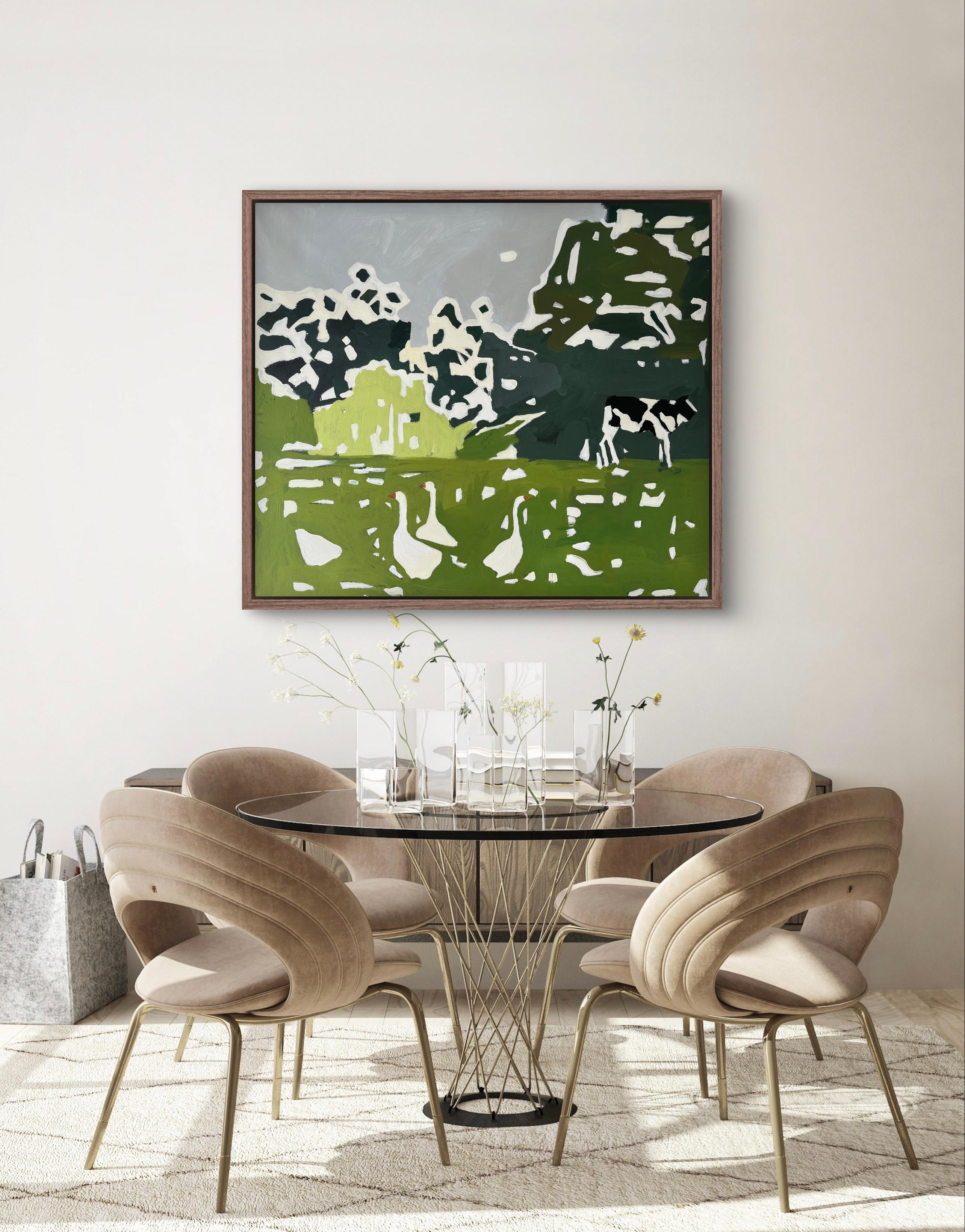 Rural Motif - Black Landscape Painting by Jacob Burda 