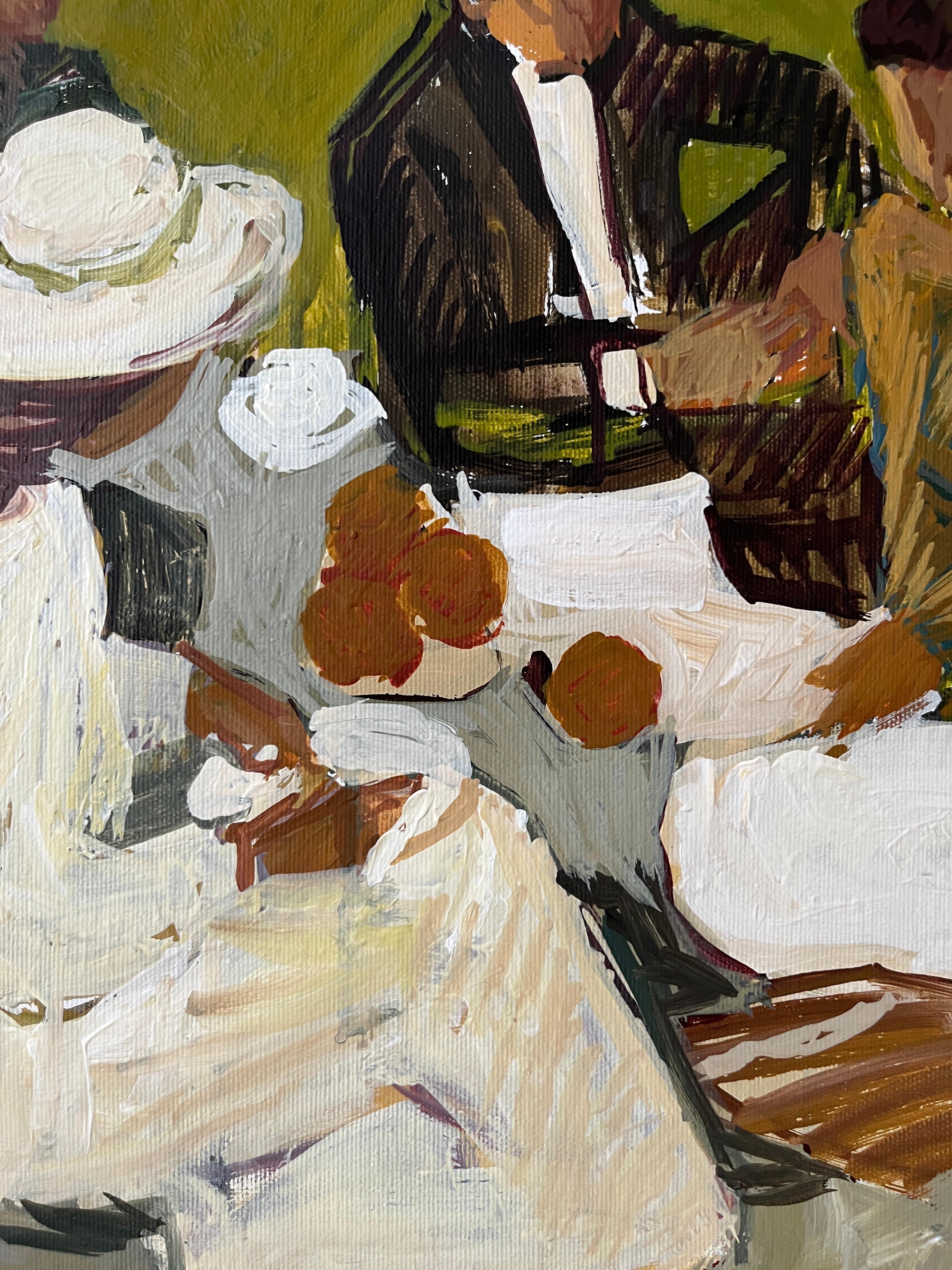 Stories of a Summer Day - Brown Figurative Painting by Jacob Burda 