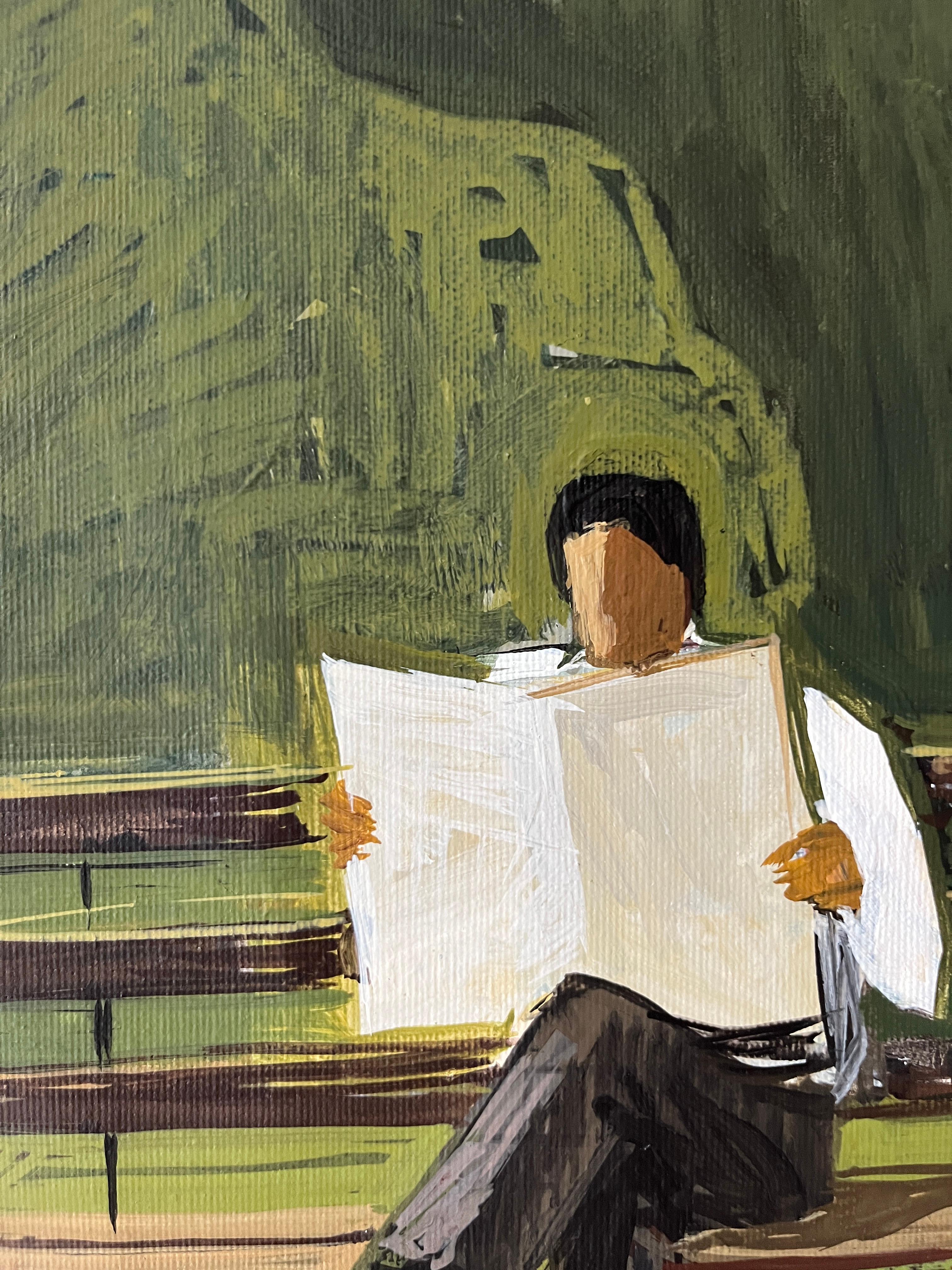Der Leser (Braun), Figurative Painting, von Jacob Burda 