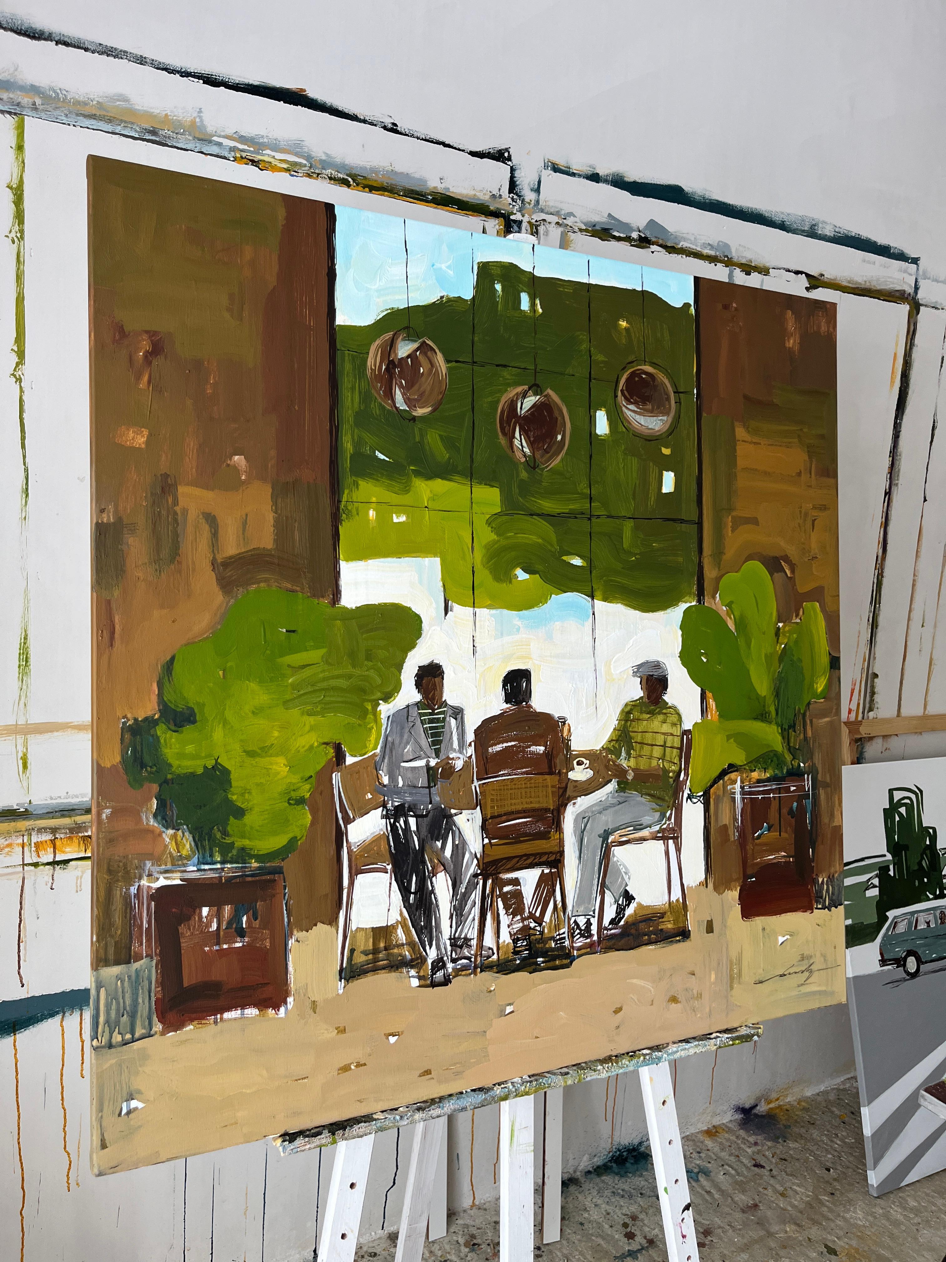 Tre amici - Painting Astratto di Jacob Burda 