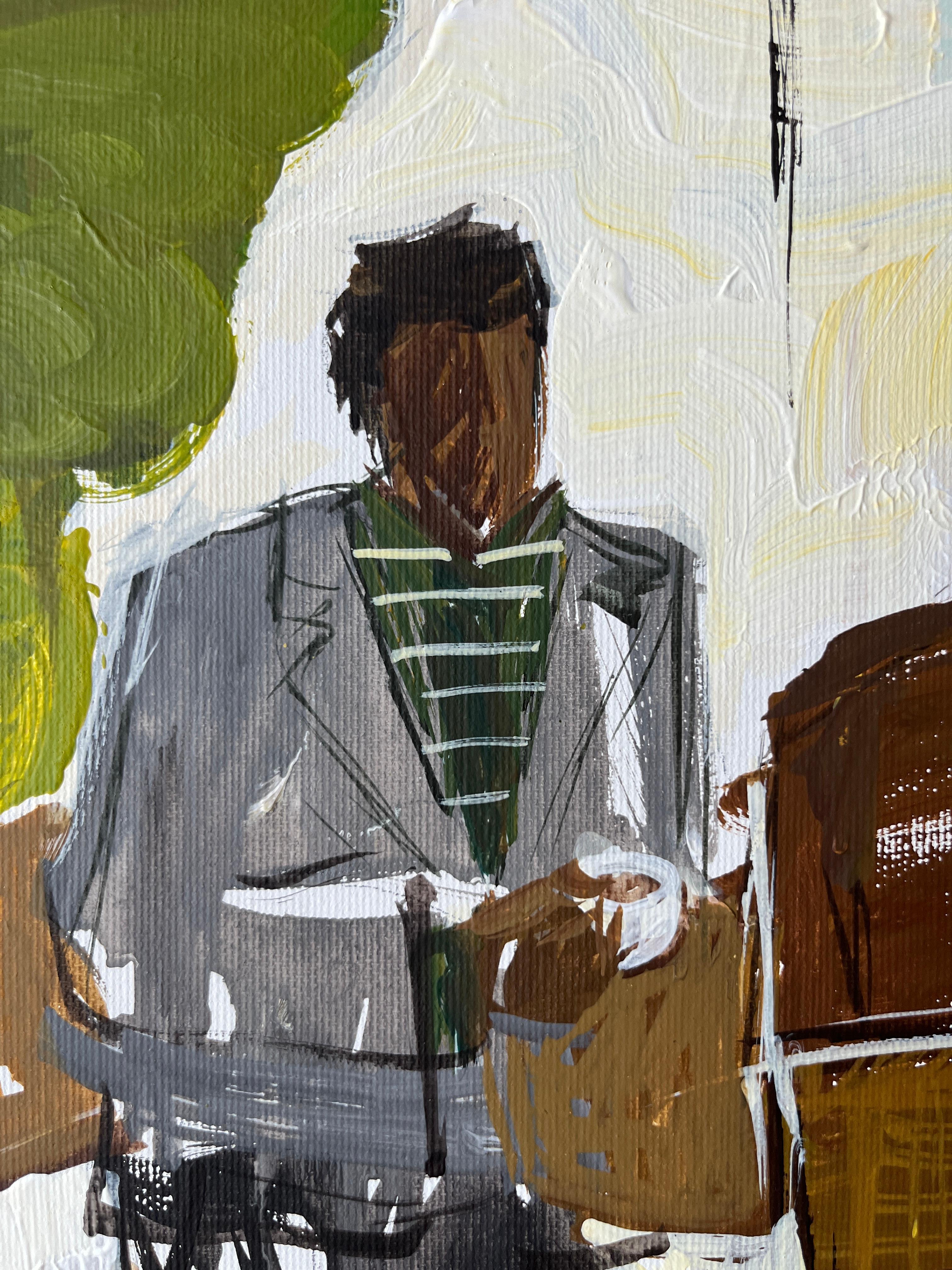 Tre amici - Abstract Painting Marrone di Jacob Burda 