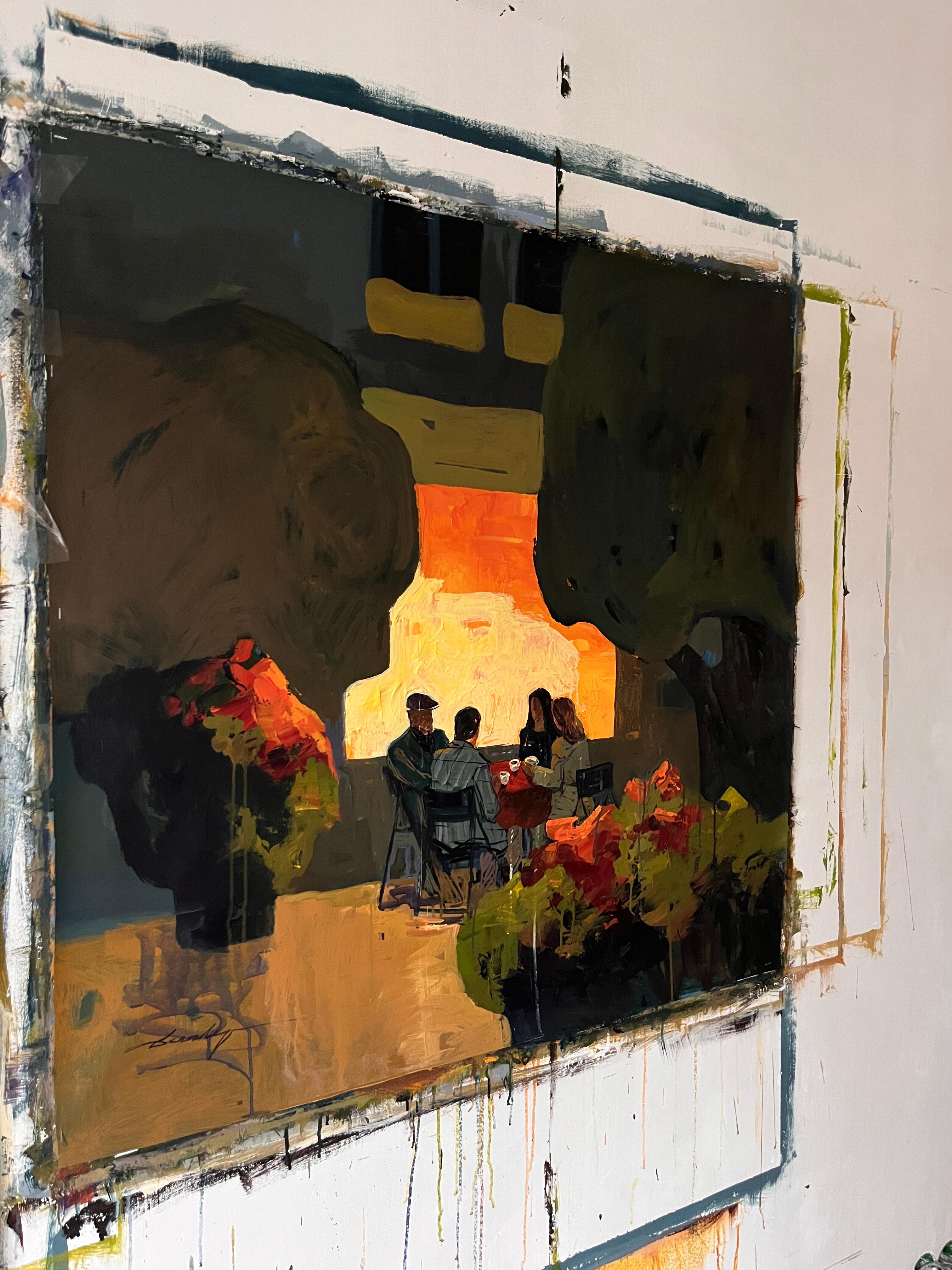 Conversations chaleureuses - Painting de Jacob Burda 