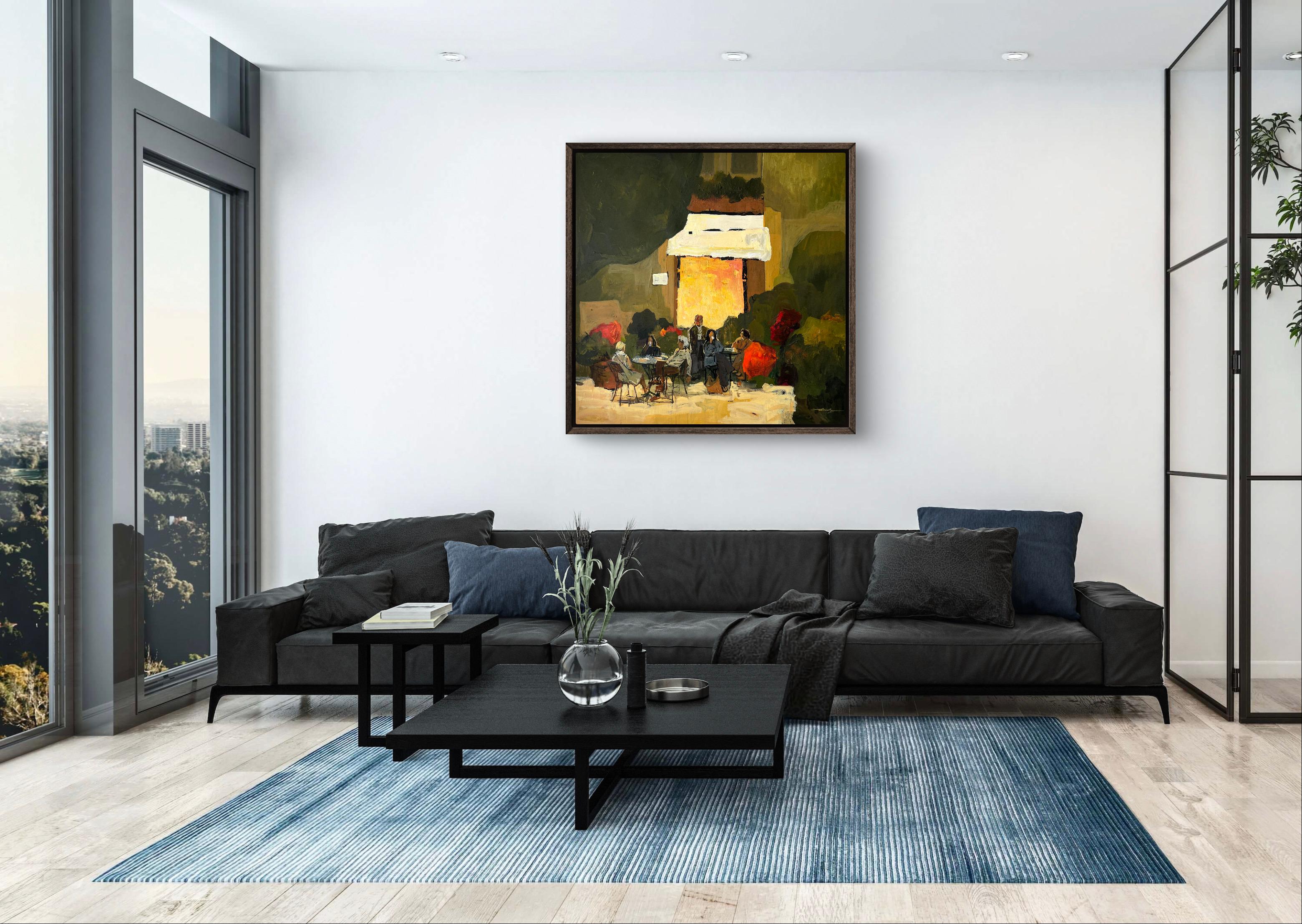 Warm Evening - Brown Landscape Painting by Jacob Burda 