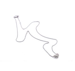 Jacob & Co. 18 Karat White Gold Pave Diamond Heart Necklace