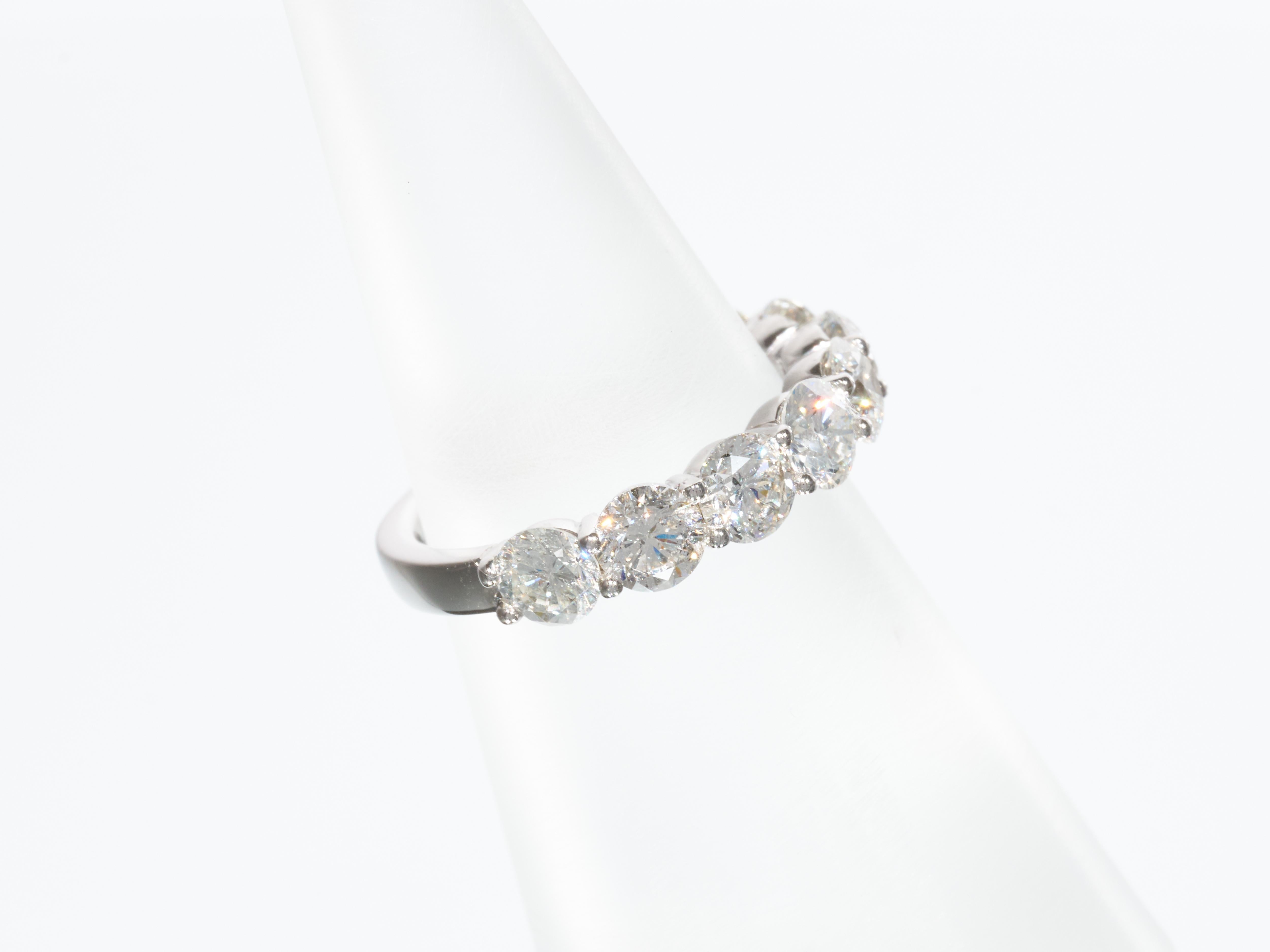 Jacob & Co 3.15CT Diamond Eternity Ring White Gold 9 Round Brilliant Diamonds For Sale 4
