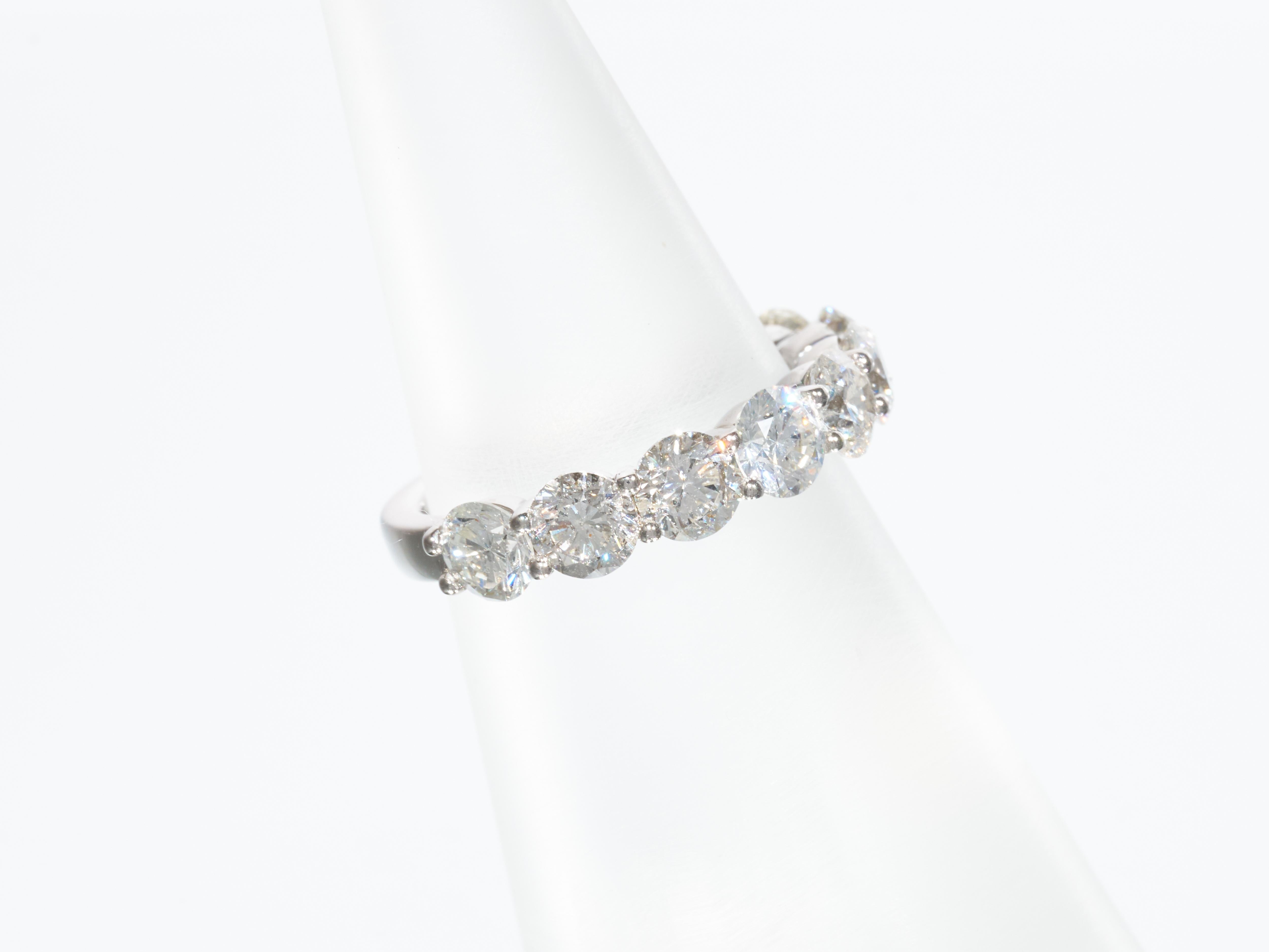 Jacob & Co 3.15CT Diamond Eternity Ring White Gold 9 Round Brilliant Diamonds For Sale 5