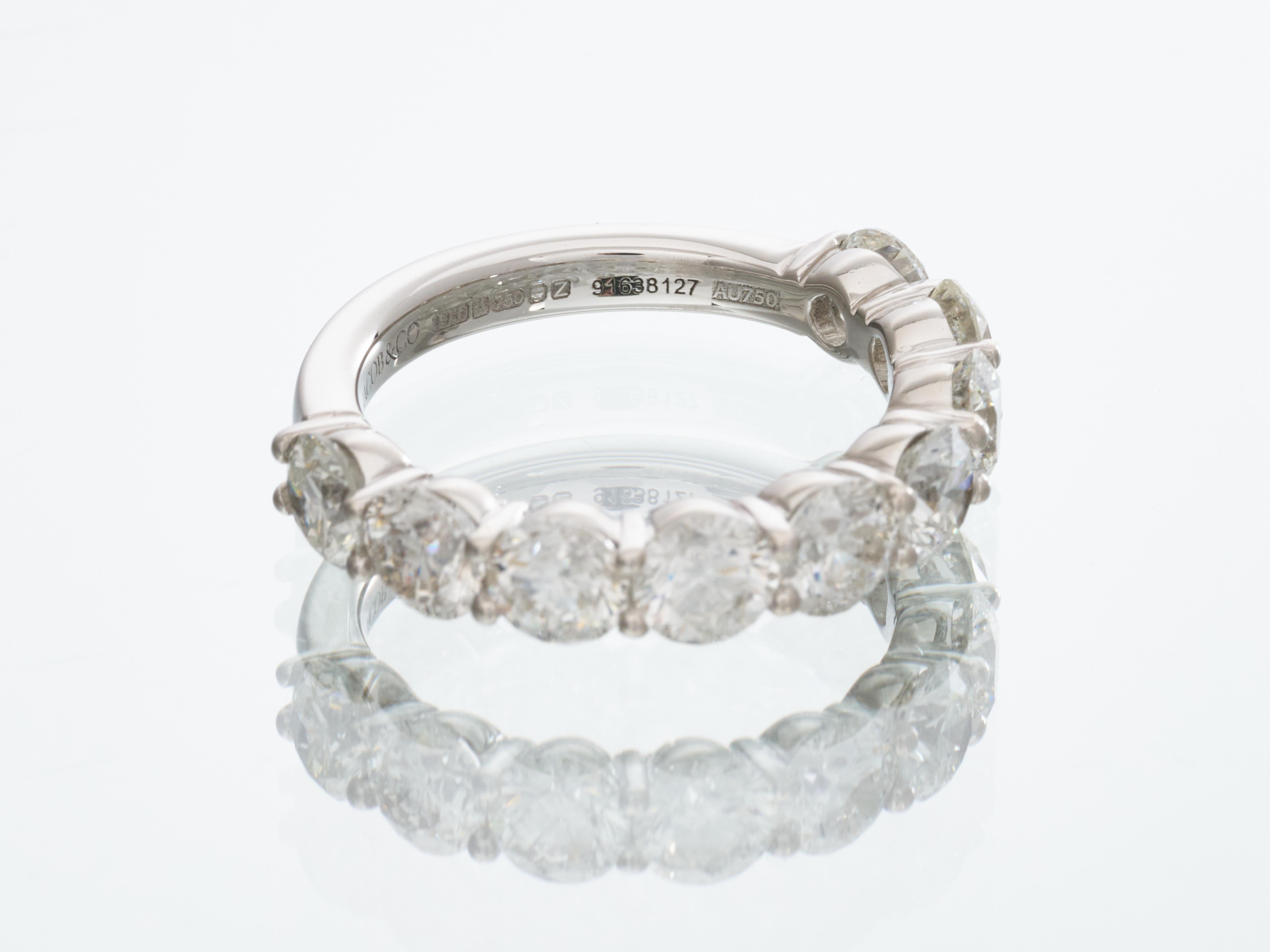Jacob & Co 3.15CT Diamond Eternity Ring White Gold 9 Round Brilliant Diamonds For Sale 7