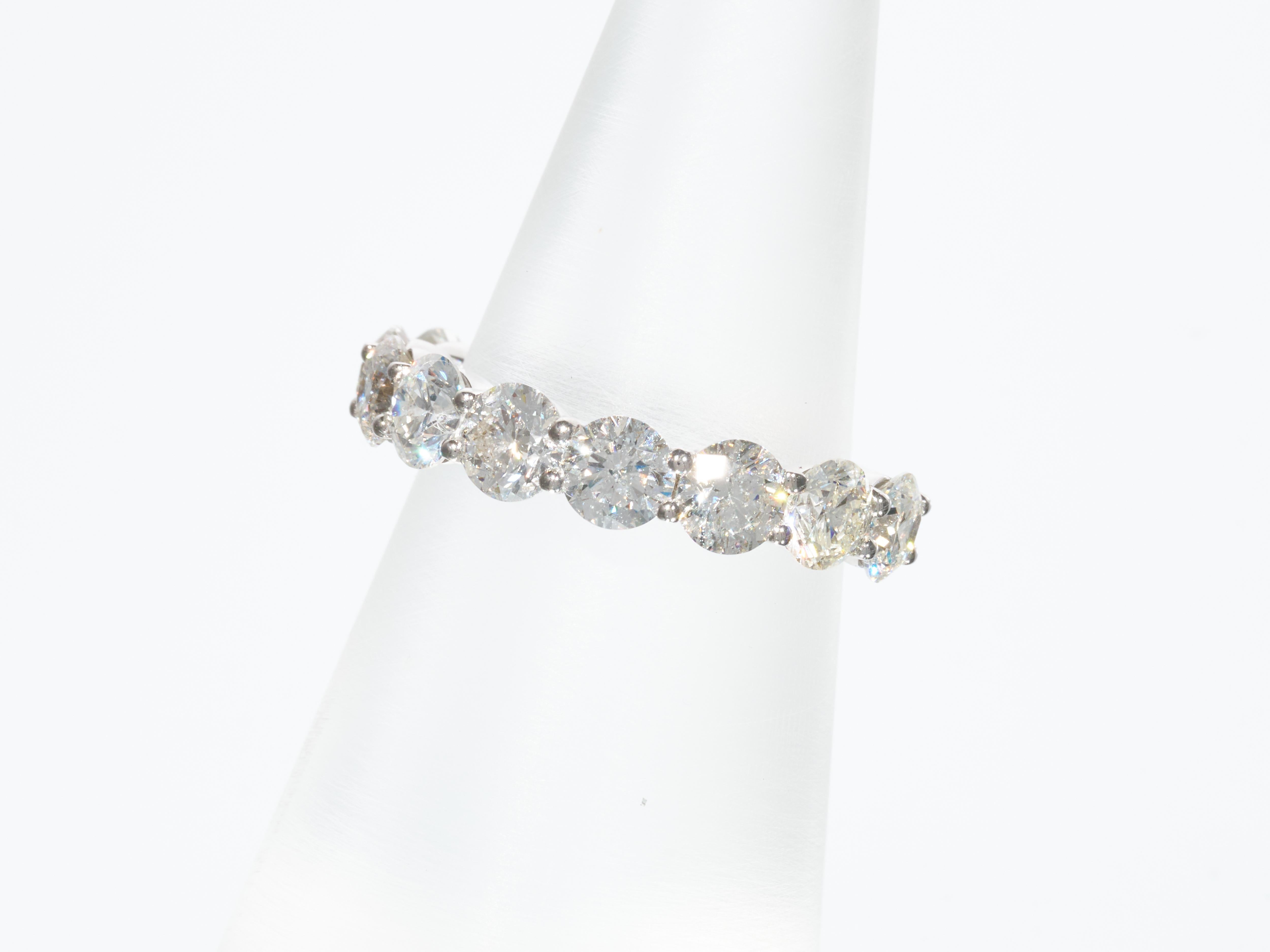 Brilliant Cut Jacob & Co 3.15CT Diamond Eternity Ring White Gold 9 Round Brilliant Diamonds For Sale